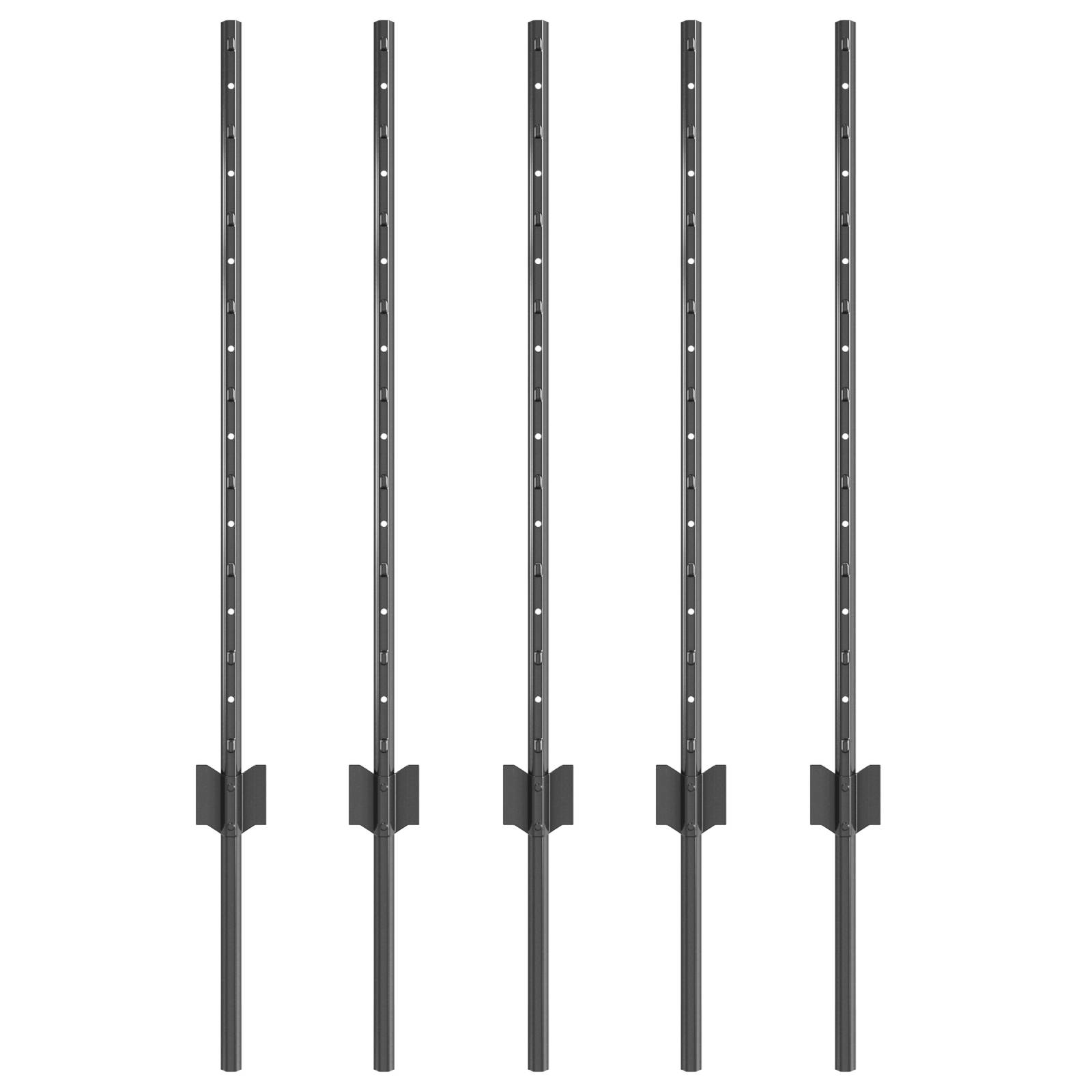 vidaXL Zaunpfosten 5 Stück U-Profile Grau 80 cm Stahl