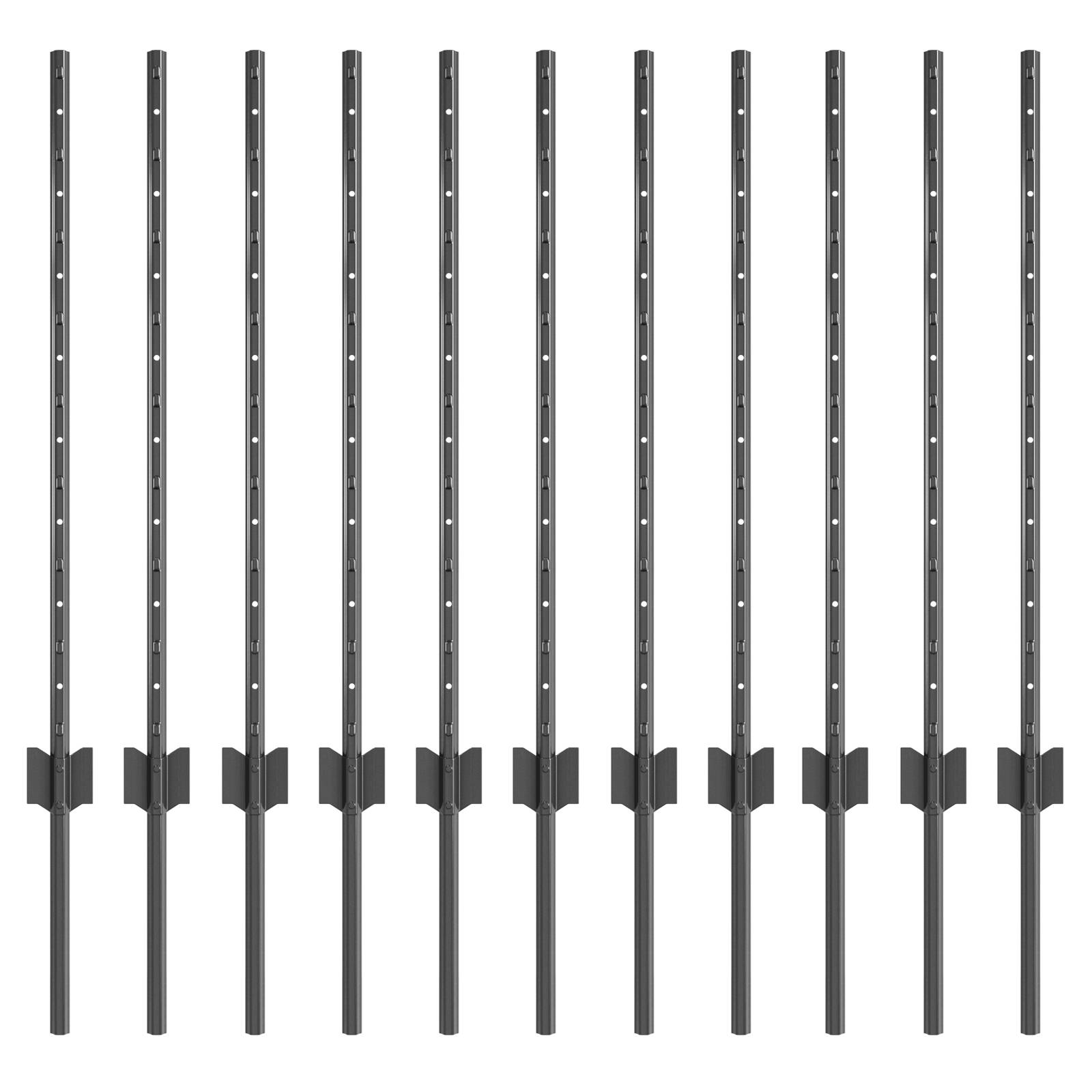 vidaXL Zaunpfosten 11 Stück U-Kanal Grau 80 cm Stahl