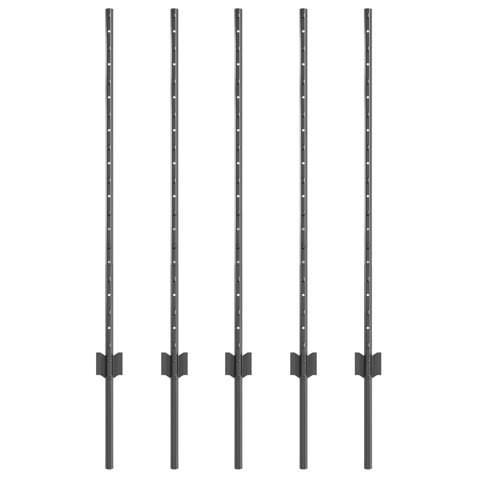 vidaXL Zaunpfosten 10 Stück U-Kanal Grau 100 cm Stahl