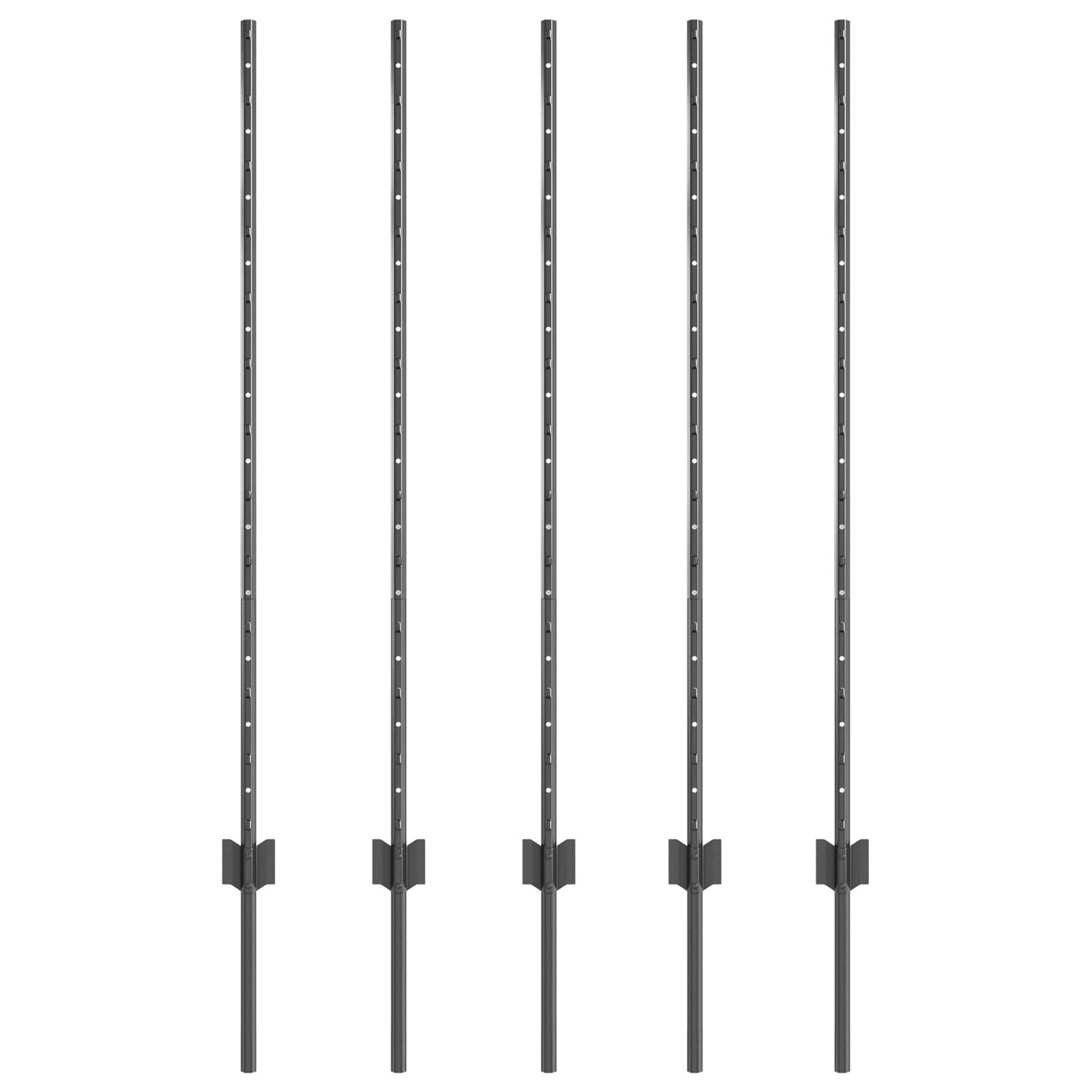 vidaXL Zaunpfosten 10 Stk U-Kanal Grau 120 cm Stahl