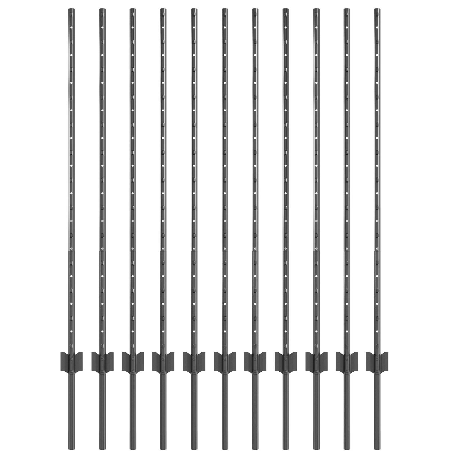 vidaXL Zaunpfosten 22 Stück U-Kanal Grau 120 cm Stahl
