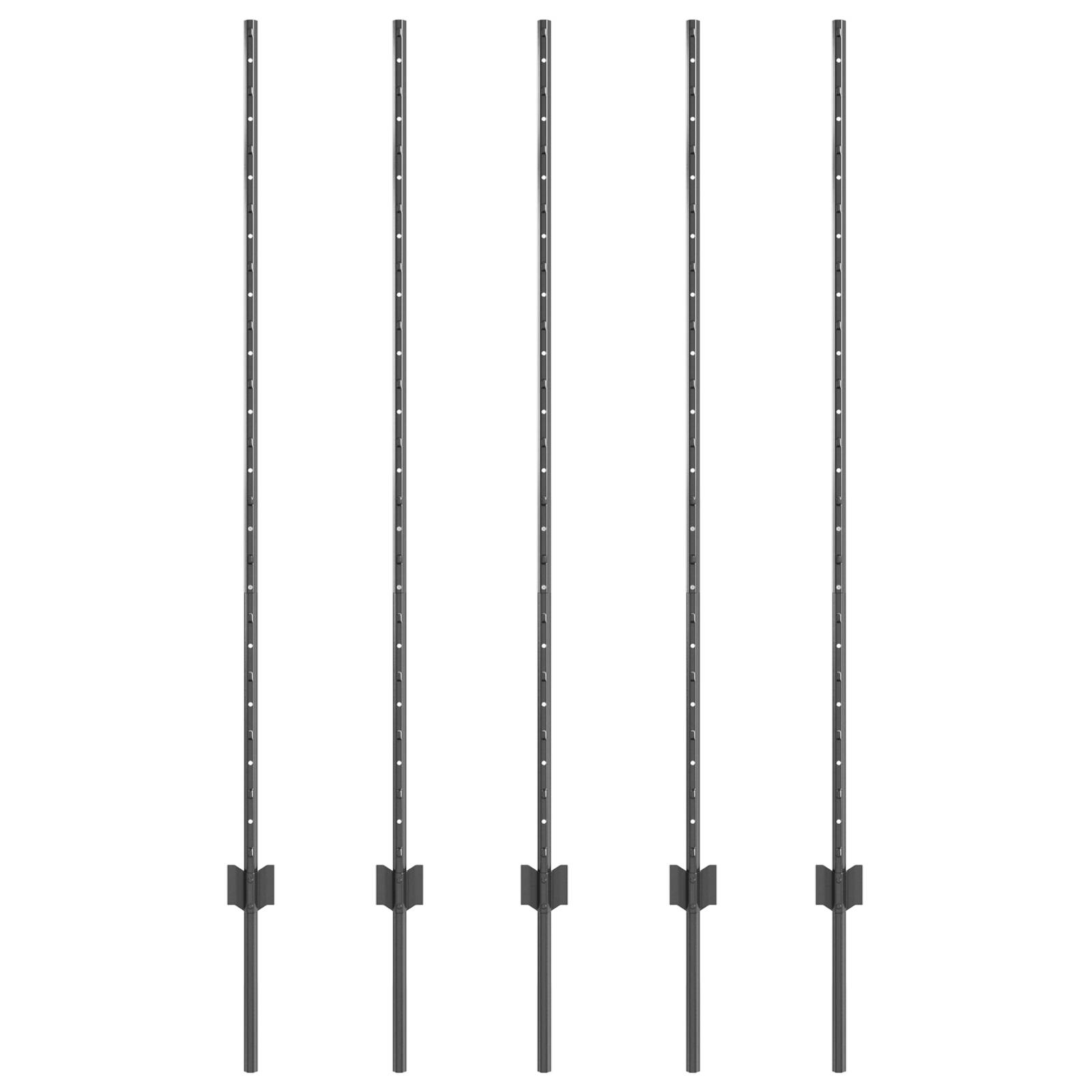 vidaXL Zaunpfosten 10 Stück U-Kanal Grau 140 cm Stahl