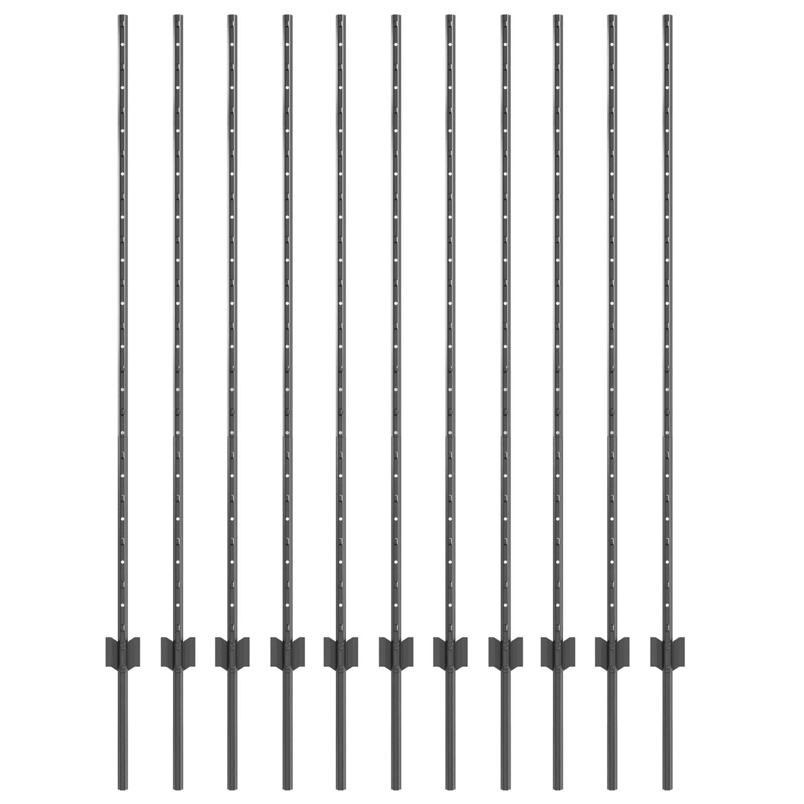vidaXL Zaunpfosten 22 Stk. U-Kanal Grau 140 cm Stahl