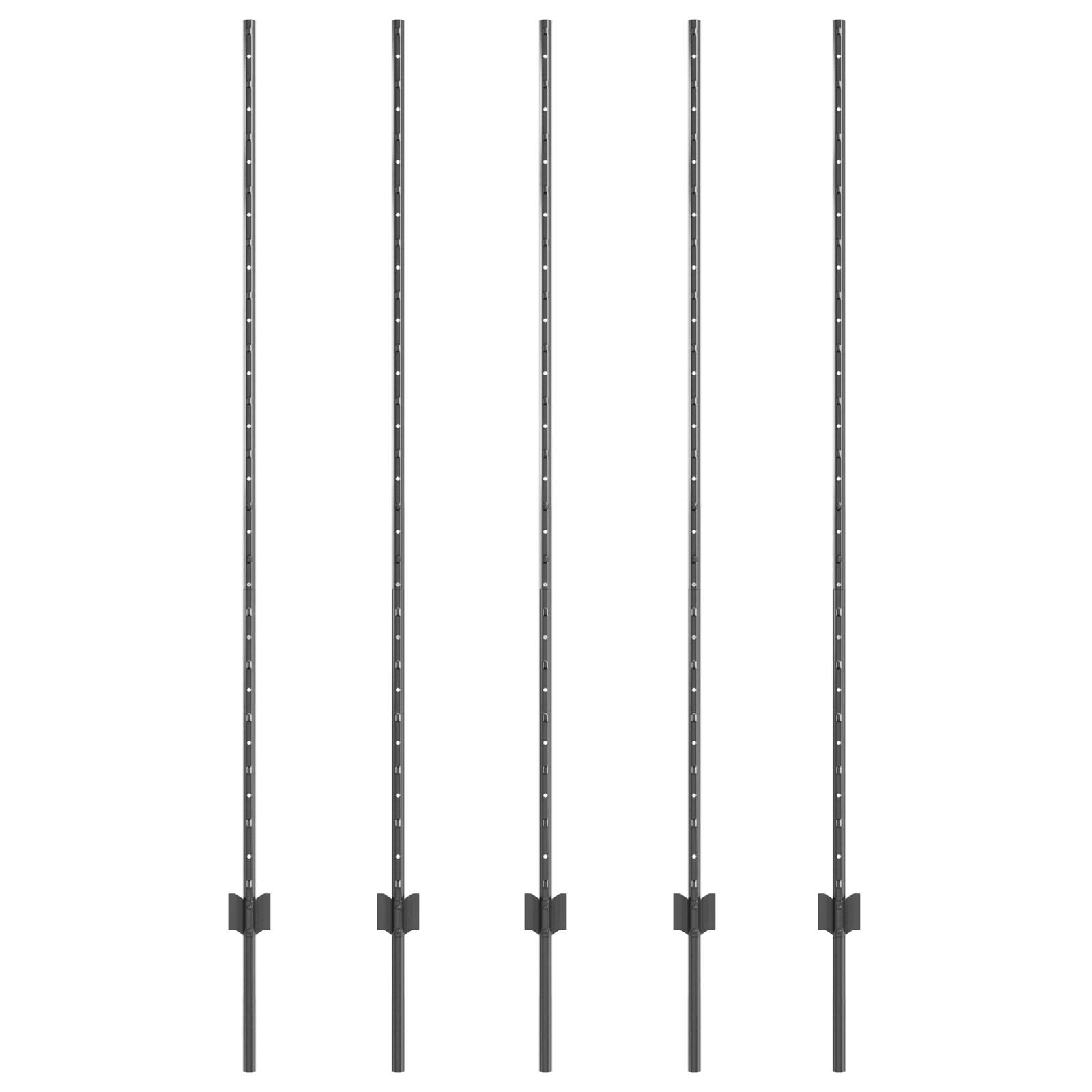 vidaXL Zaunpfosten 10 Stück U-Kanal Grau 160 cm Stahl