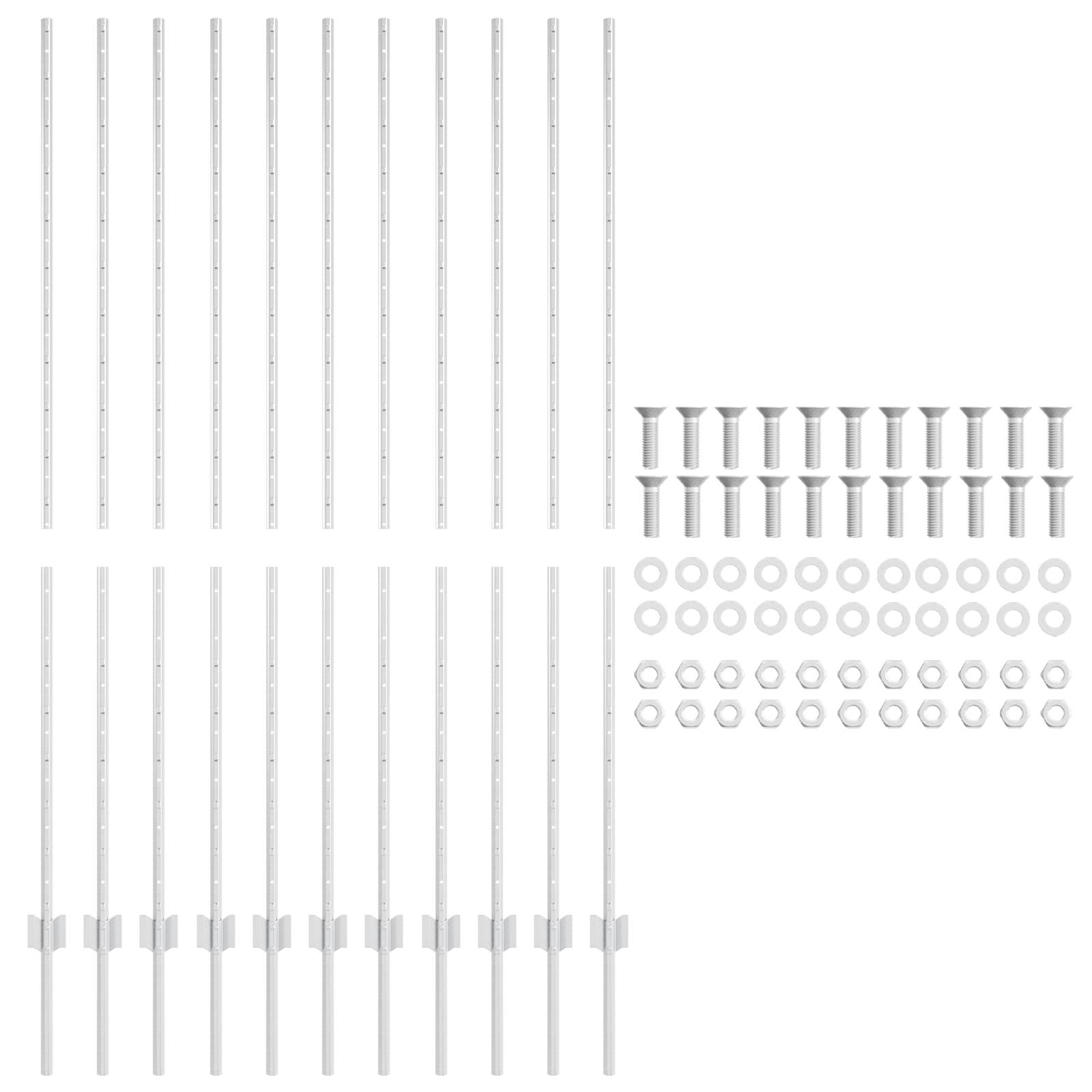 vidaXL Zaunpfosten 22 Stück U-Kanal 150 cm verzinkter Stahl