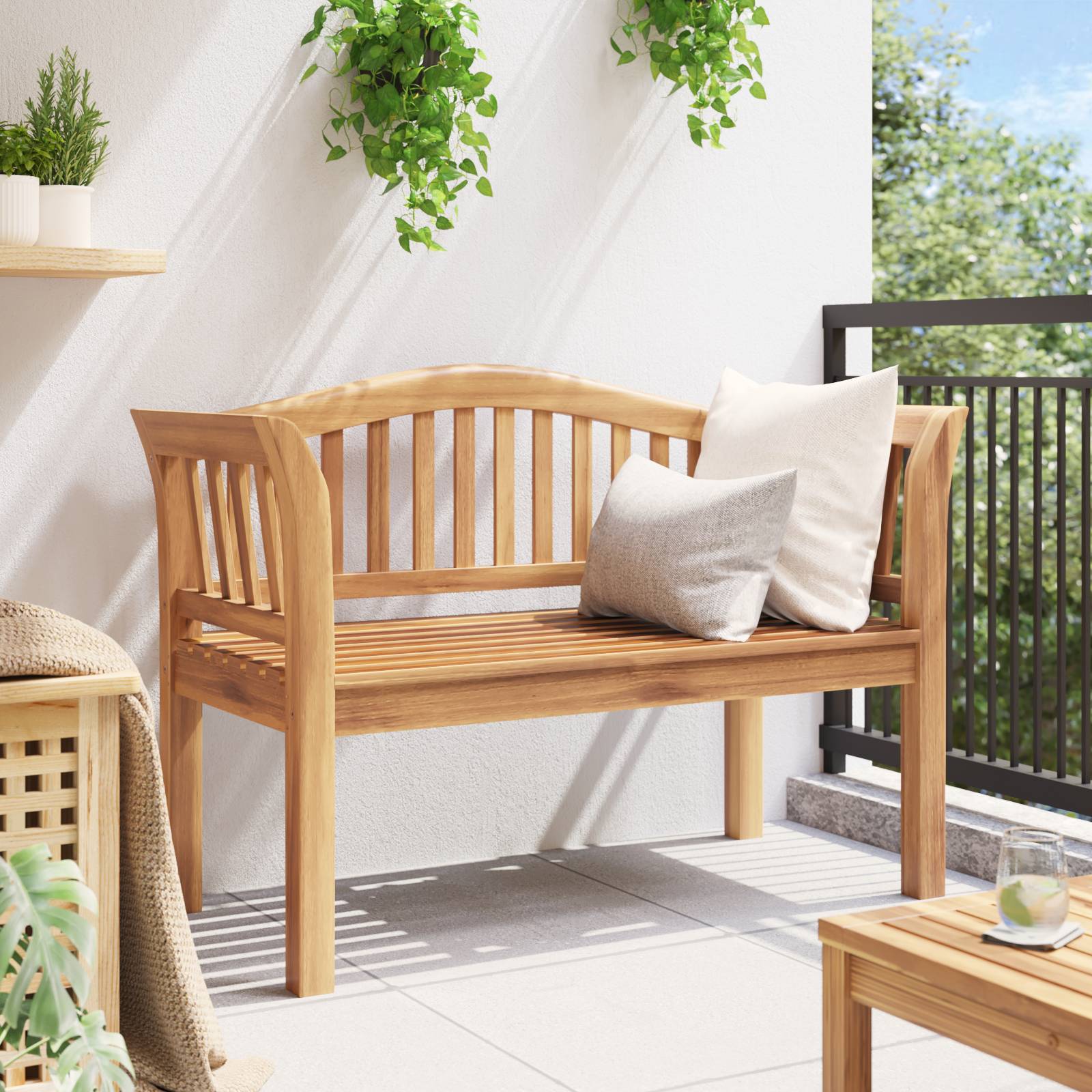 vidaXL Gartenbank 120x53.5x85 cm Massivholz Teak