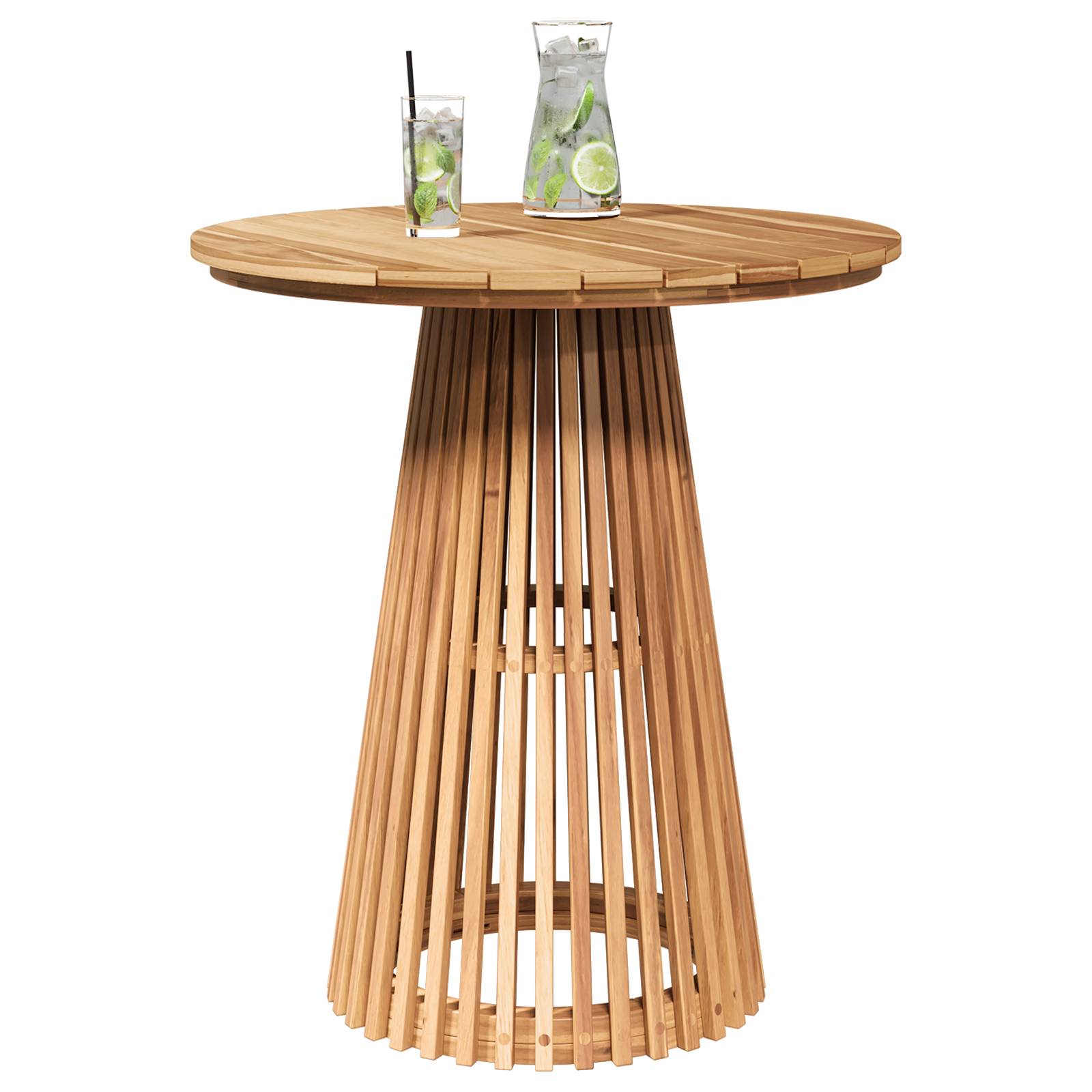 vidaXL Gartentisch Ø70x75 cm Massivholz Teak
