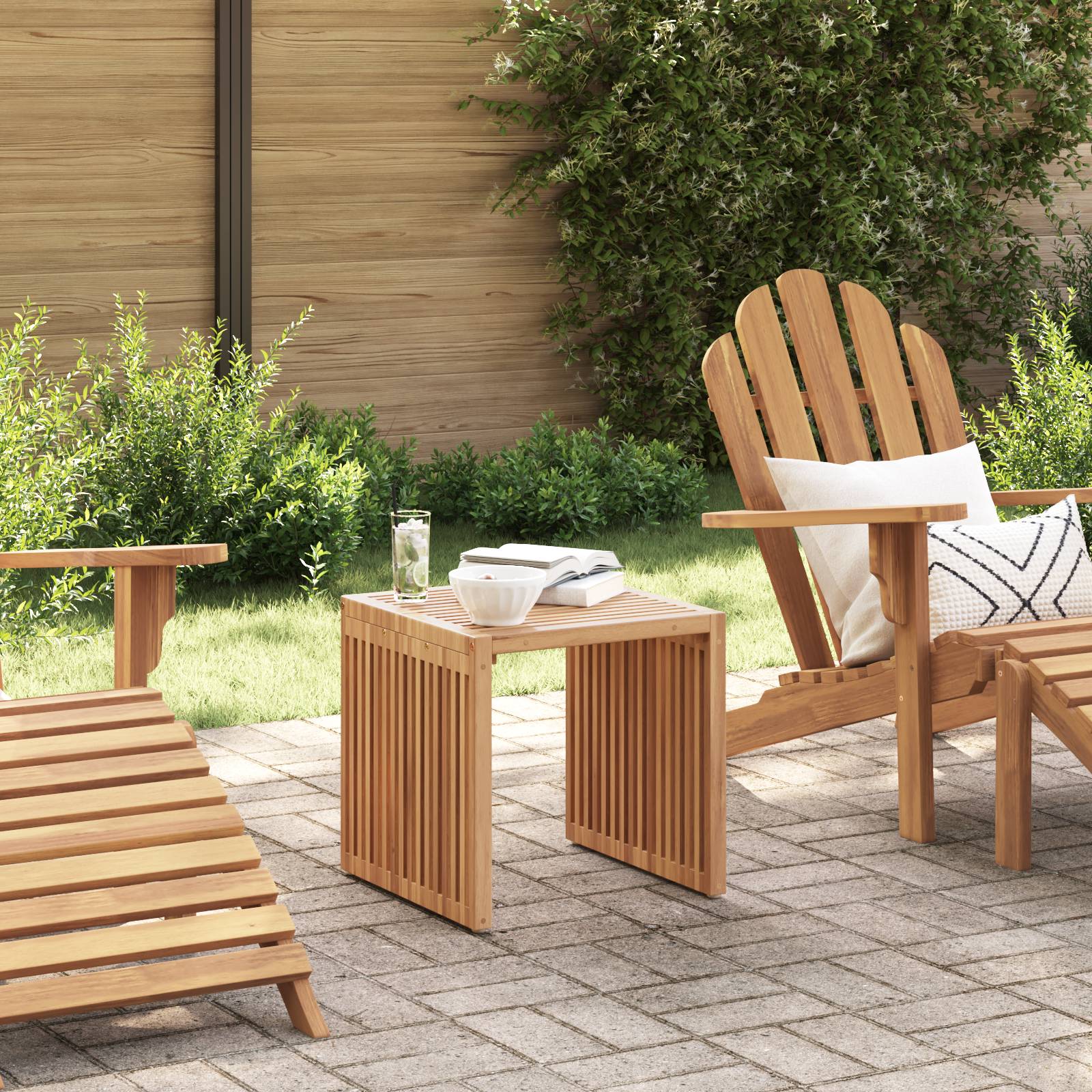 vidaXL Garten Beistelltisch 45x42,5x45 cm Massivholz Teak