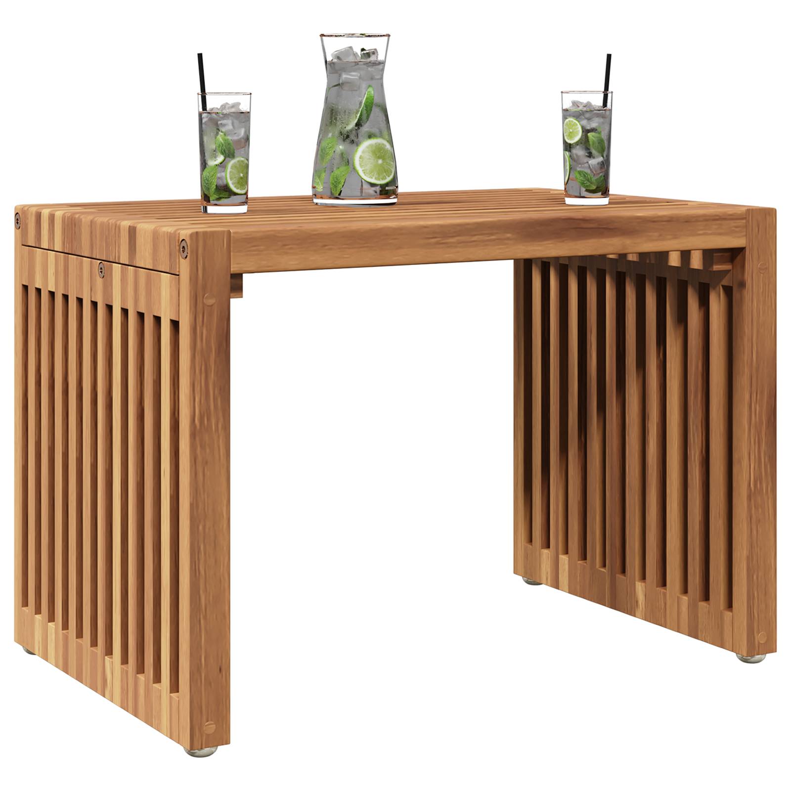 vidaXL Gartentisch 50x32.5x35 cm Teak Massivholz