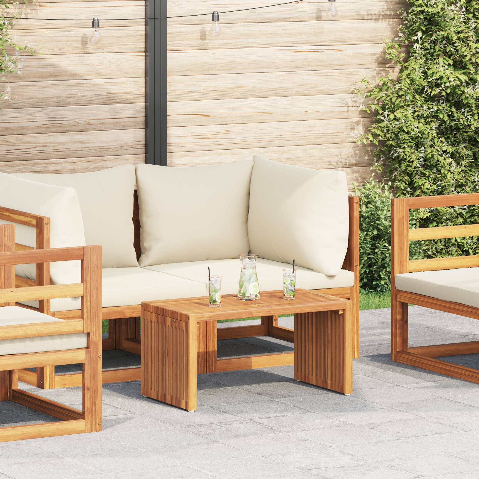vidaXL Gartenbeistelltisch 70x37.5x35.5 cm Massivholz Teak