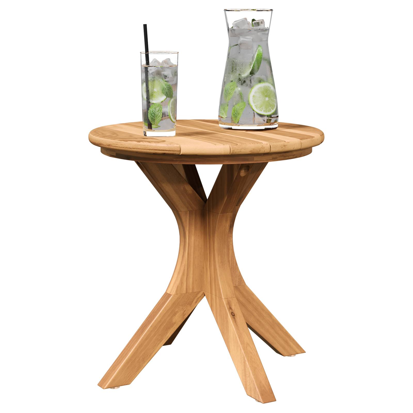 vidaXL Garten Beistelltisch Ø40x41 cm Massivholz Teak