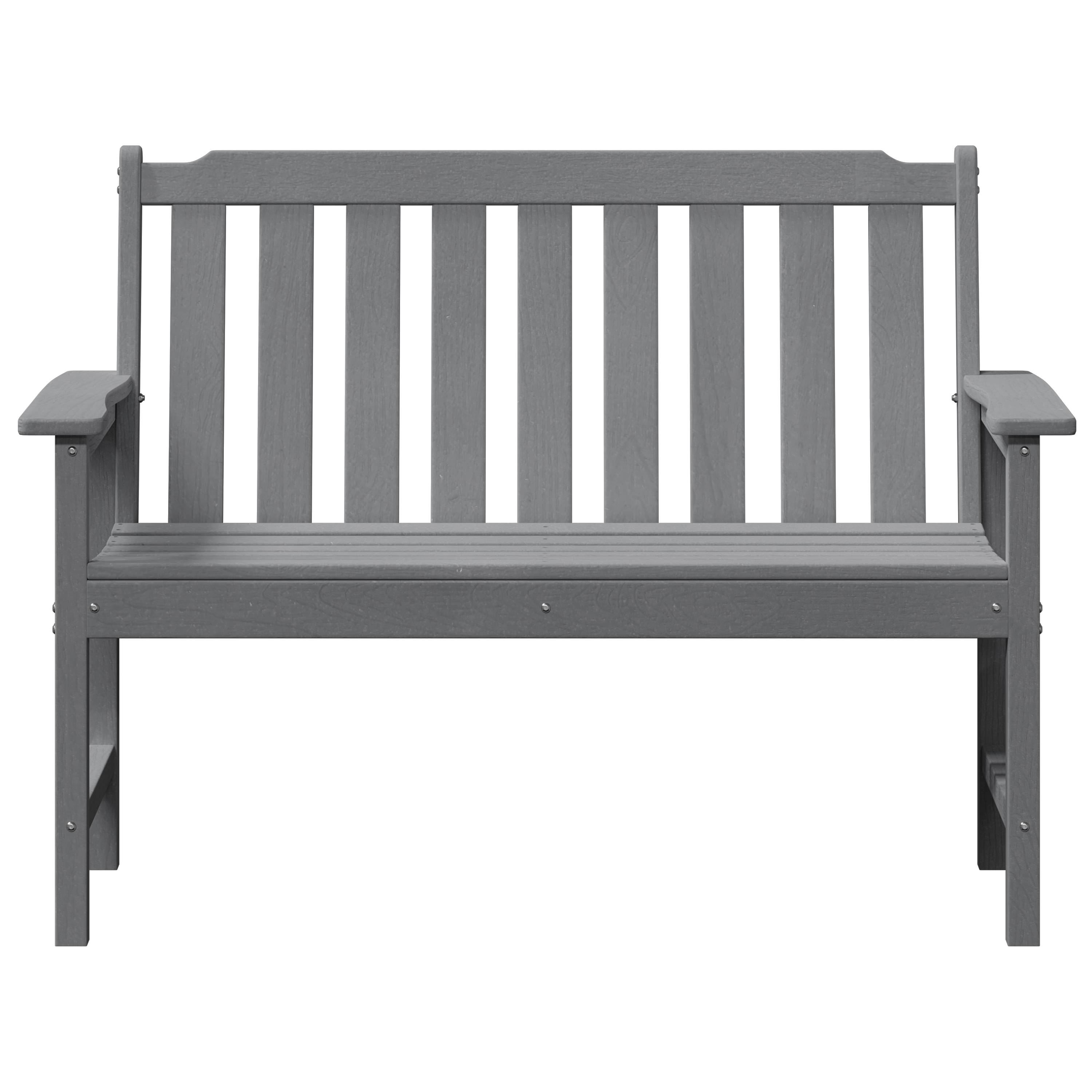 vidaXL Gartenbank Hellgrau 120 cm HDPE