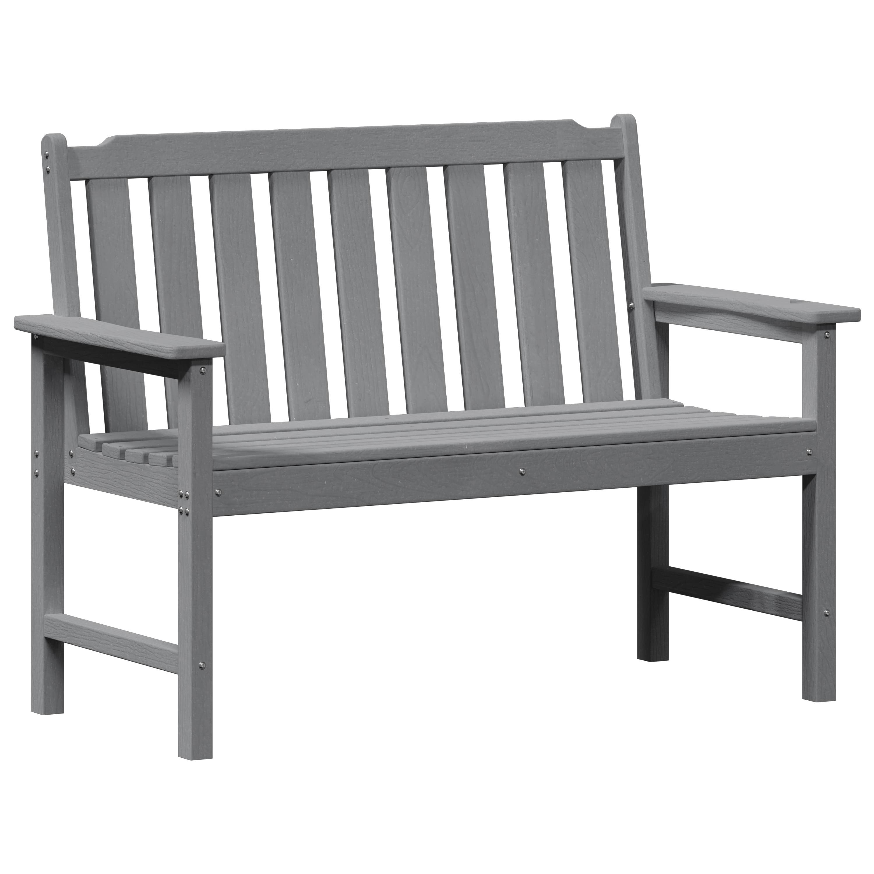 vidaXL Gartenbank Hellgrau 120 cm HDPE