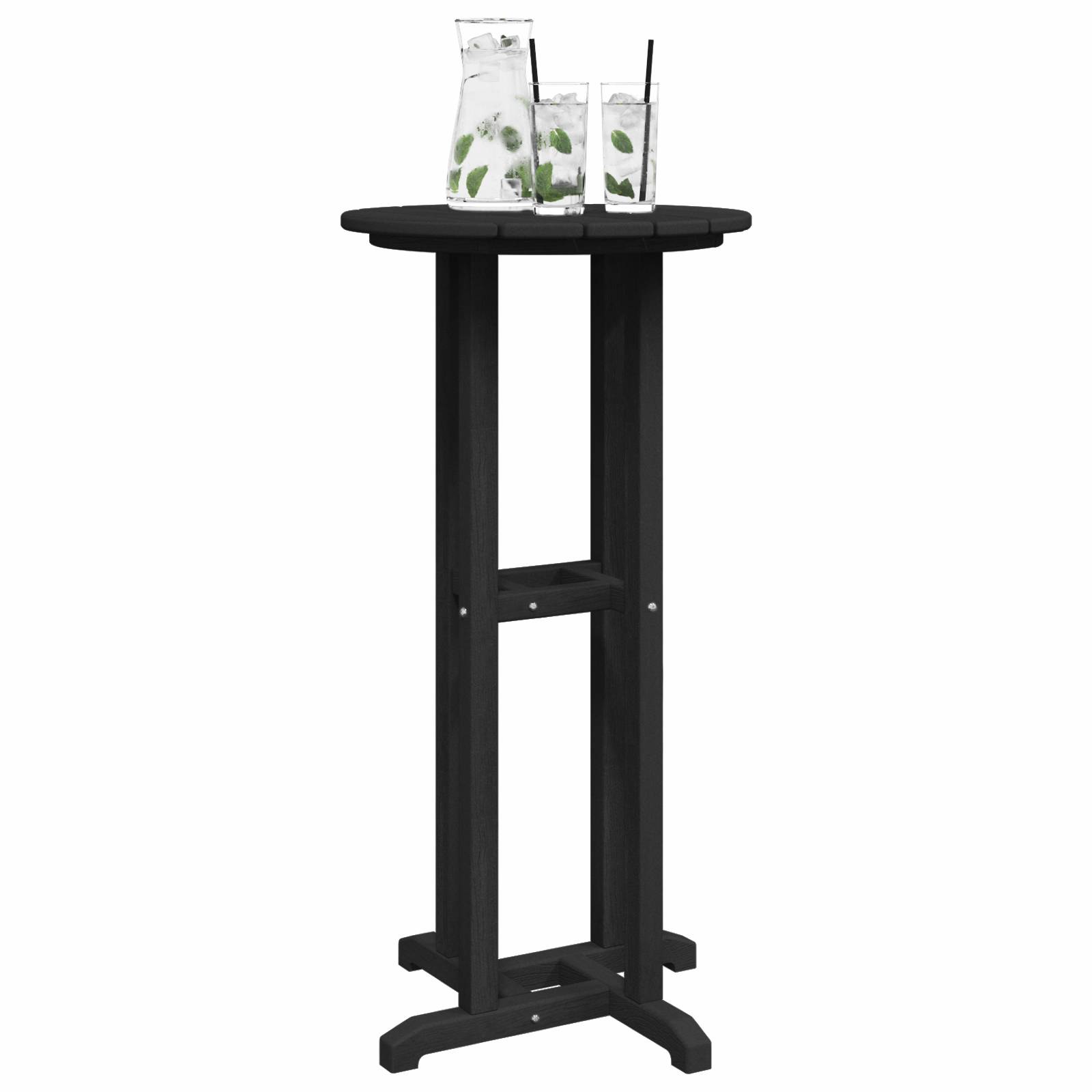 vidaXL Bar Tisch Schwarz 55x55x107 cm HDPE