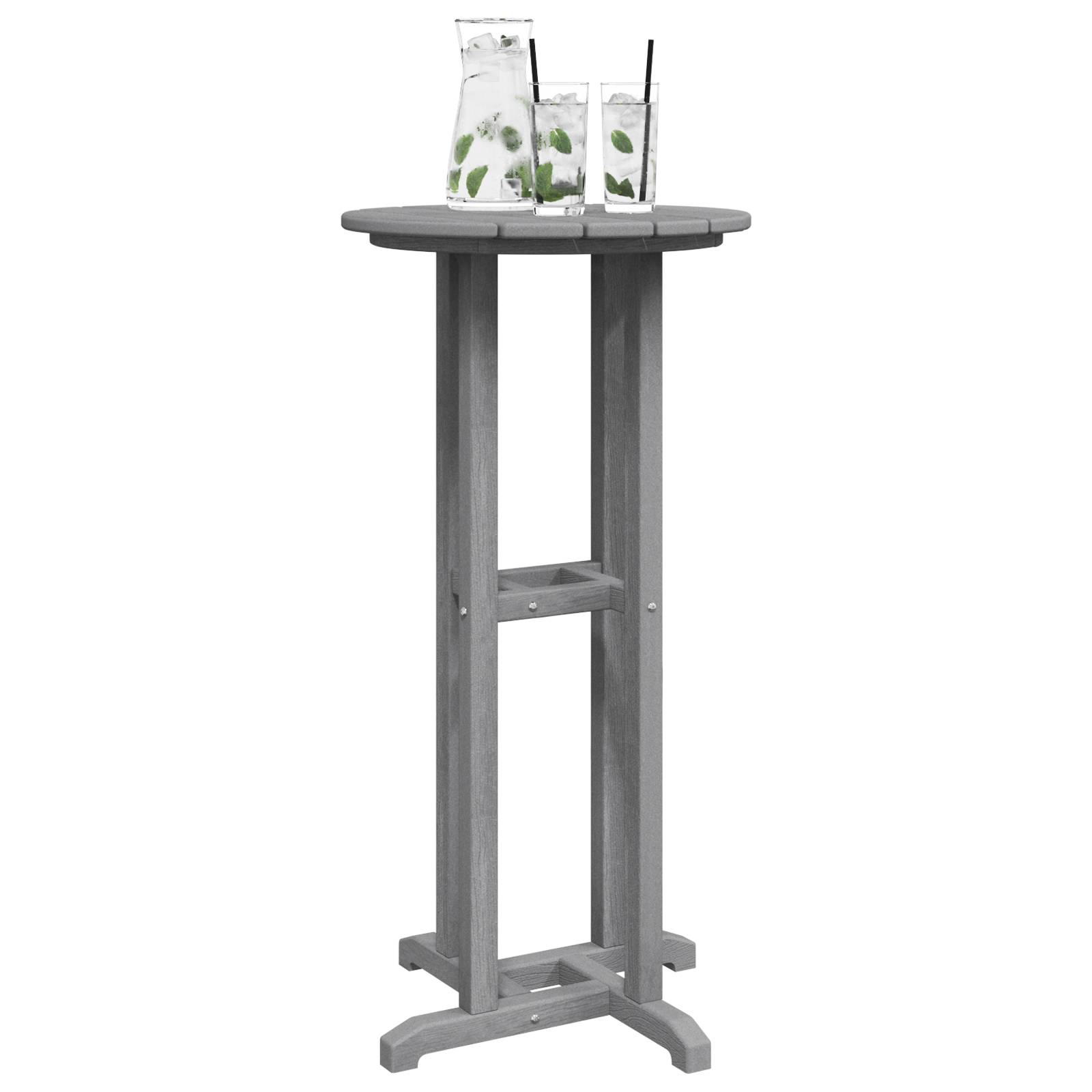 vidaXL Bartisch Hellgrau 55x55x107 cm HDPE