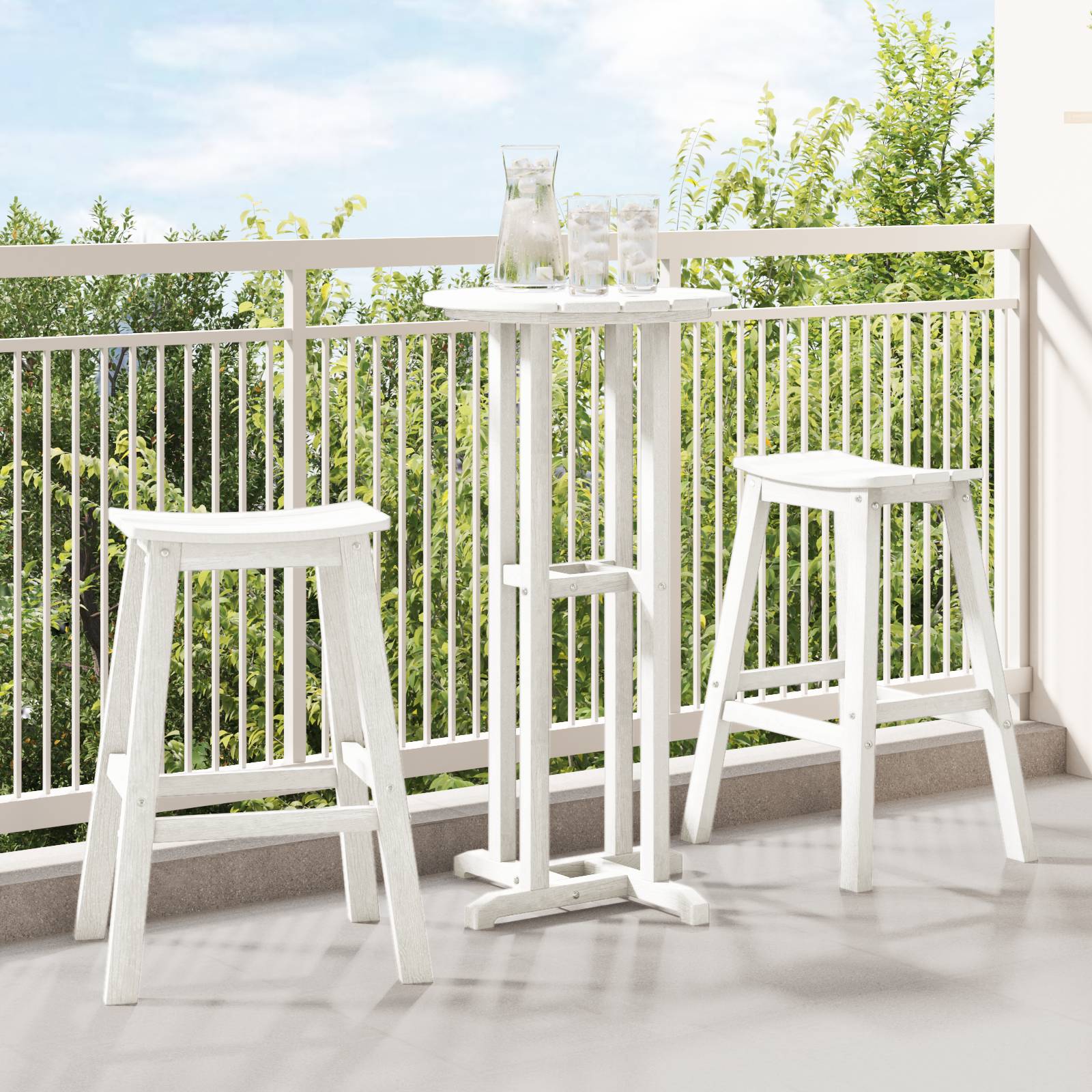 vidaXL Barhocker 2 Stück Weiß HDPE