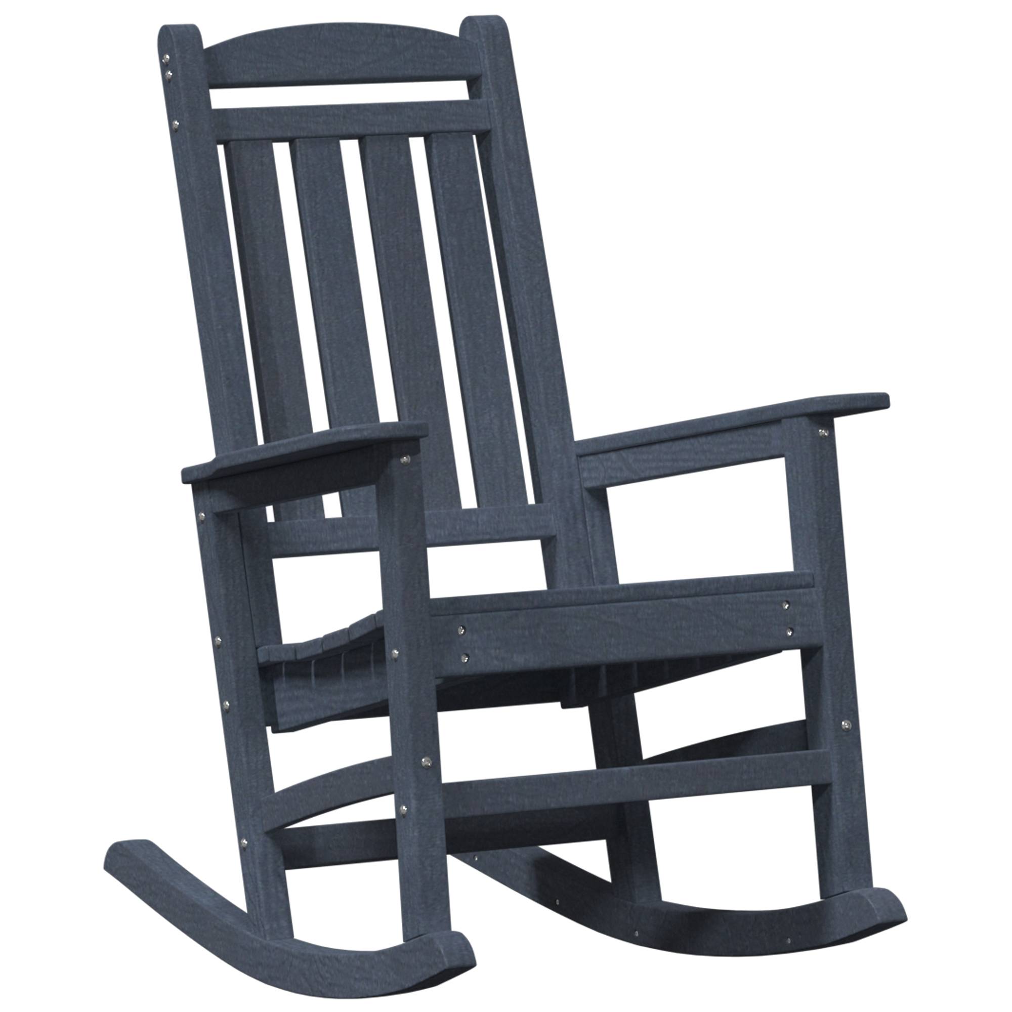 vidaXL Garten Schaukelstuhl Marineblau 70x92x108 cm HDPE