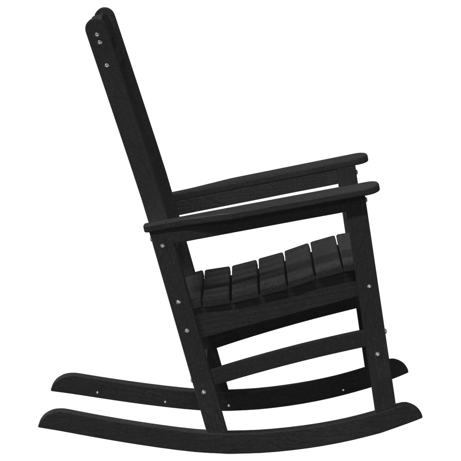 vidaXL Garten Schaukelstuhl Schwarz 70x92x108 cm HDPE