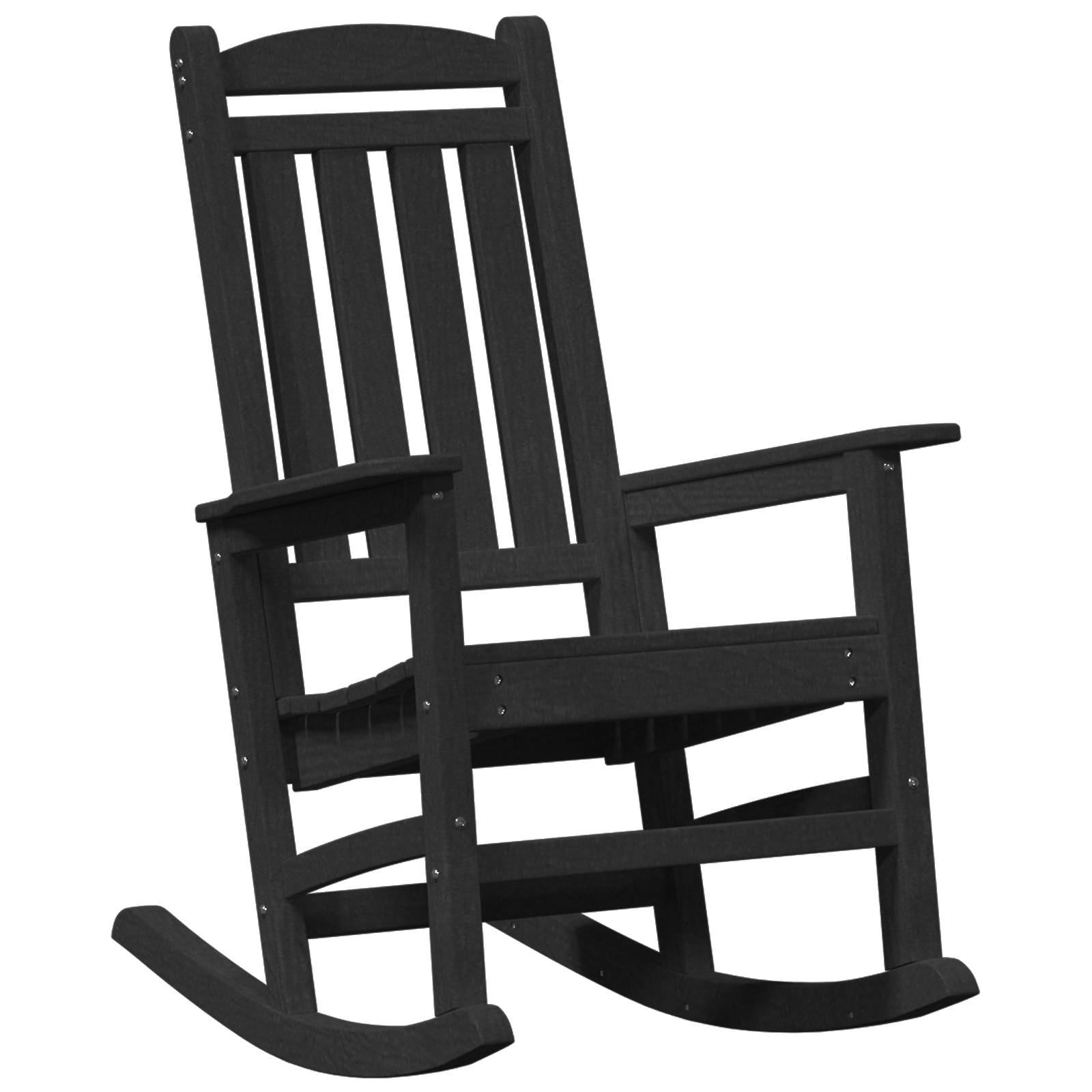 vidaXL Garten Schaukelstuhl Schwarz 70x92x108 cm HDPE