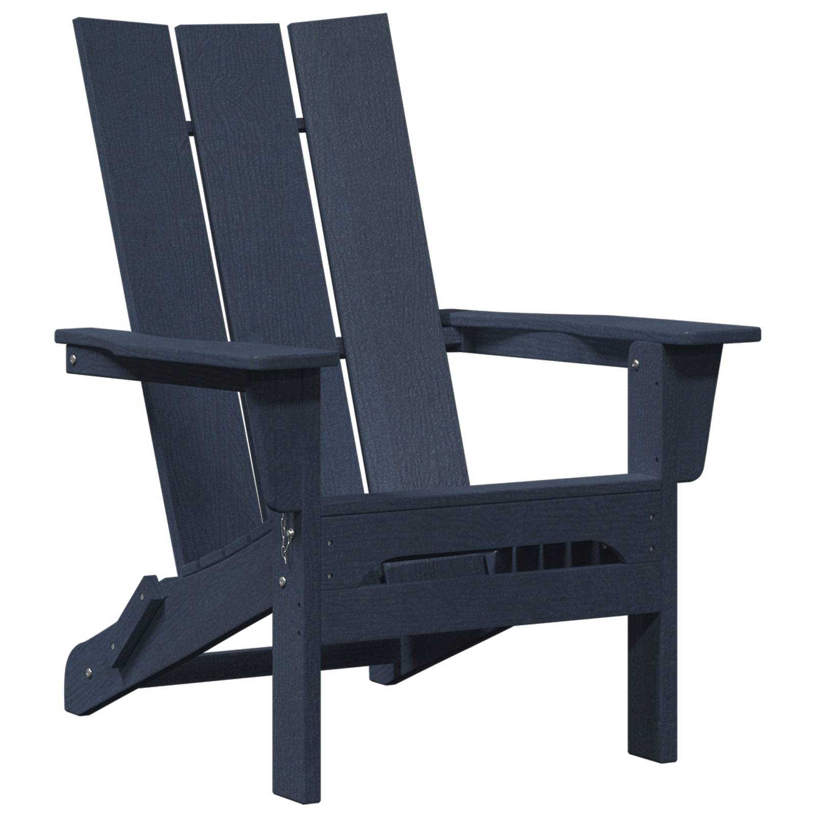 vidaXL Klapp-Adirondack-Stuhl Marineblau 74,5x80,5x90 cm HDPE