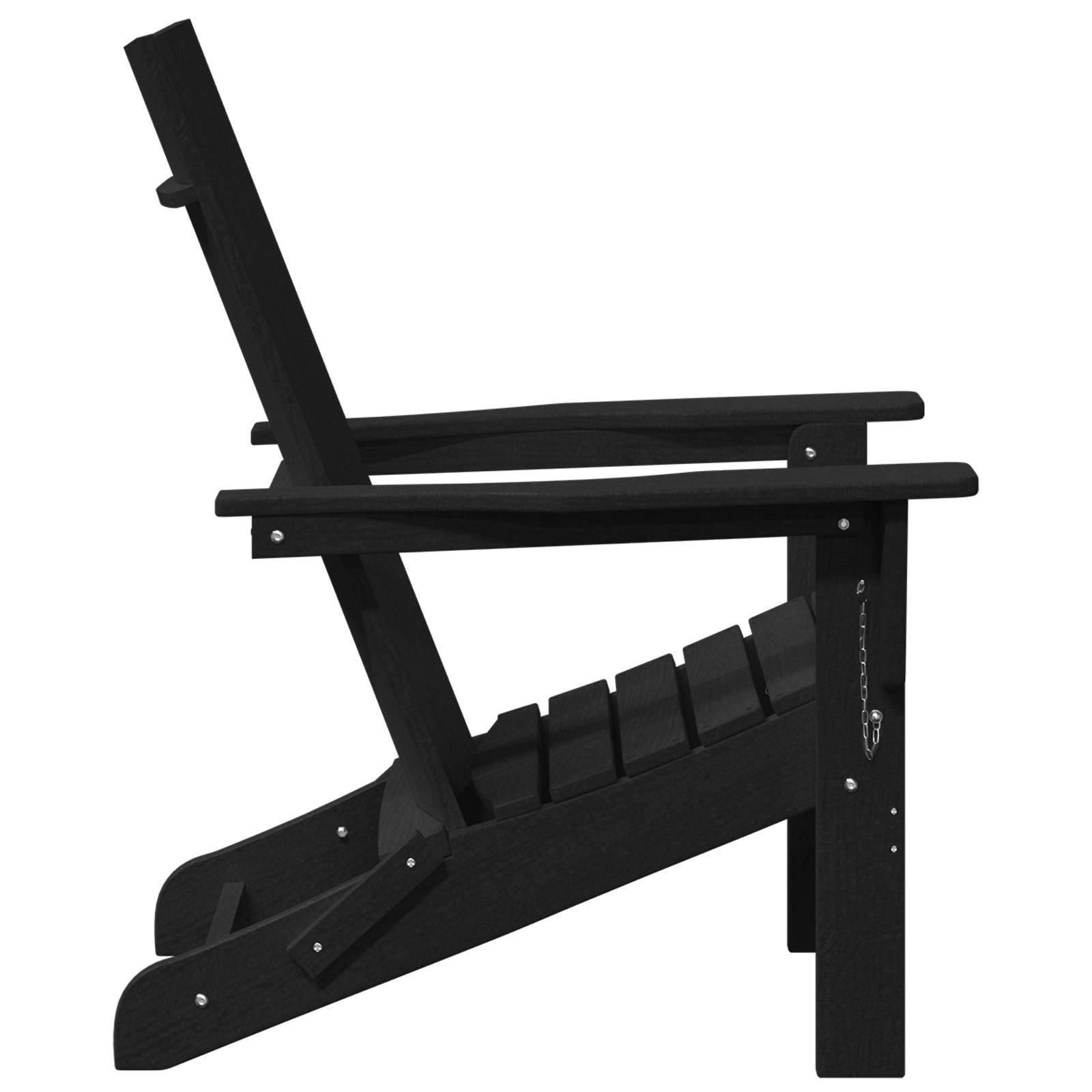vidaXL Klapp-Adirondack-Stuhl Schwarz 74.5x80.5x90 cm HDPE