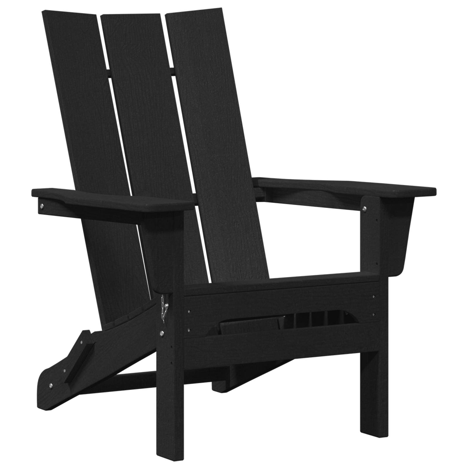 vidaXL Faltbare Adirondack-Stühle 2 Stück Schwarz 74,5 x 80,5 x 90 cm HDPE