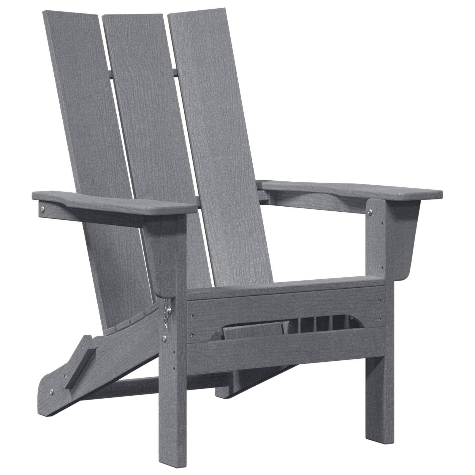 vidaXL Faltbare Adirondack-Stühle 2 Stück Hellgrau 74.5x80.5x90 cm HDPE