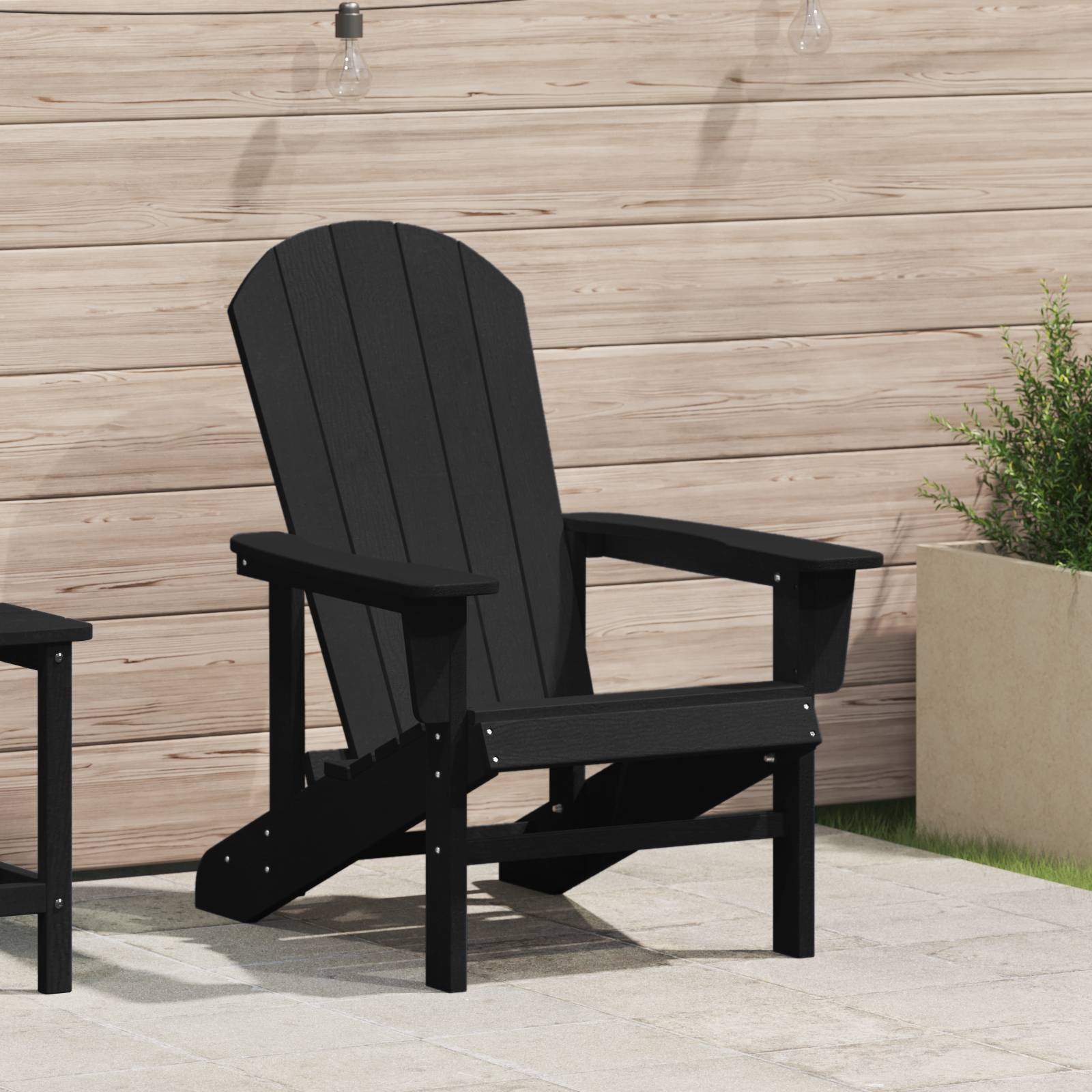 vidaXL Adirondack-Stuhl Schwarz 74x82x91 cm HDPE