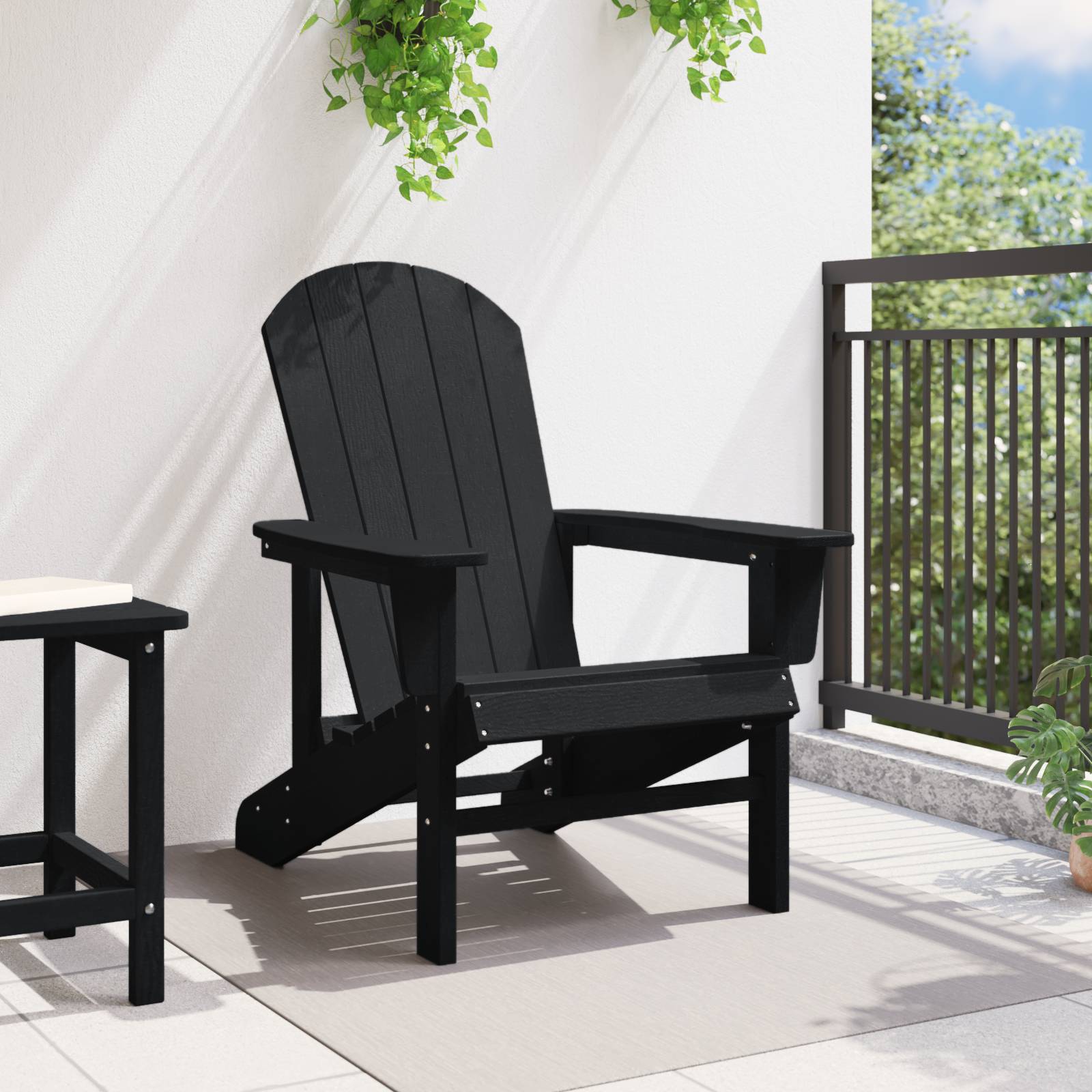 vidaXL Adirondack-Stuhl Schwarz 74x82x91 cm HDPE