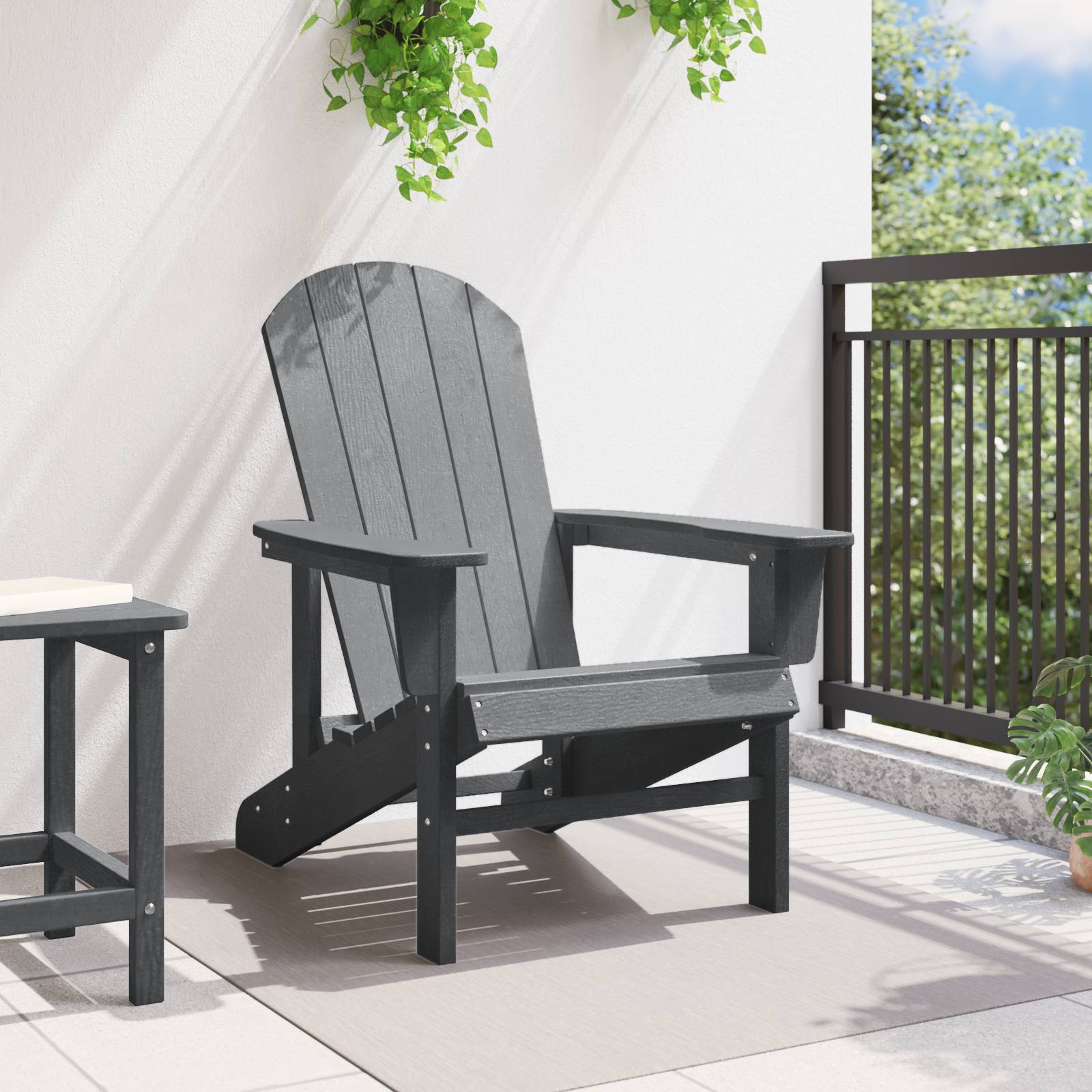 vidaXL Adirondack-Stuhl Hellgrau 74x82x91 cm HDPE