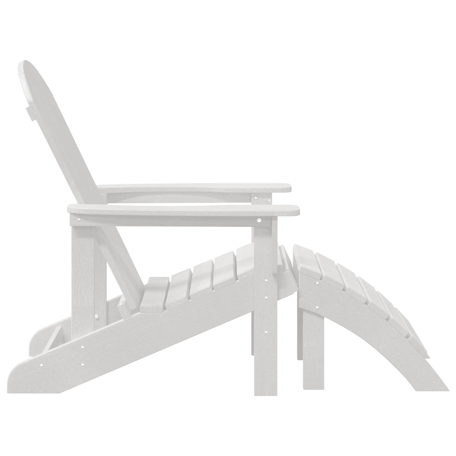 vidaXL Adirondack-Stuhl mit Fußstütze Weiß HDPE