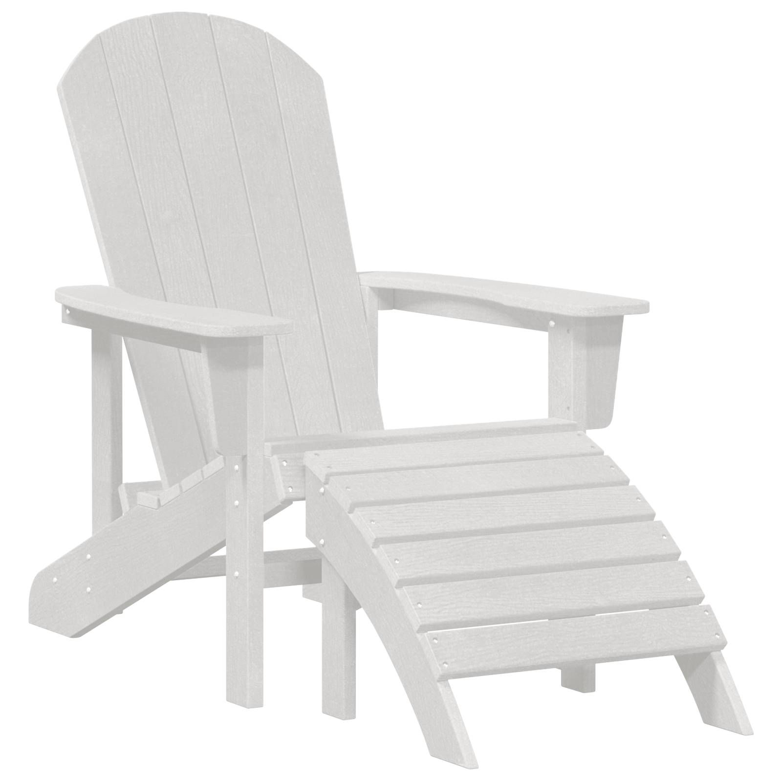 vidaXL Adirondack-Stuhl mit Fußstütze Weiß HDPE
