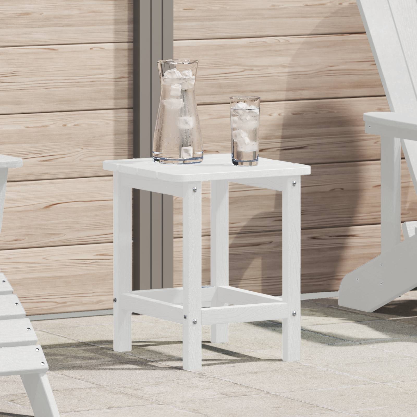 vidaXL Adirondack Beistelltisch Weiß 38x38x45 cm HDPE