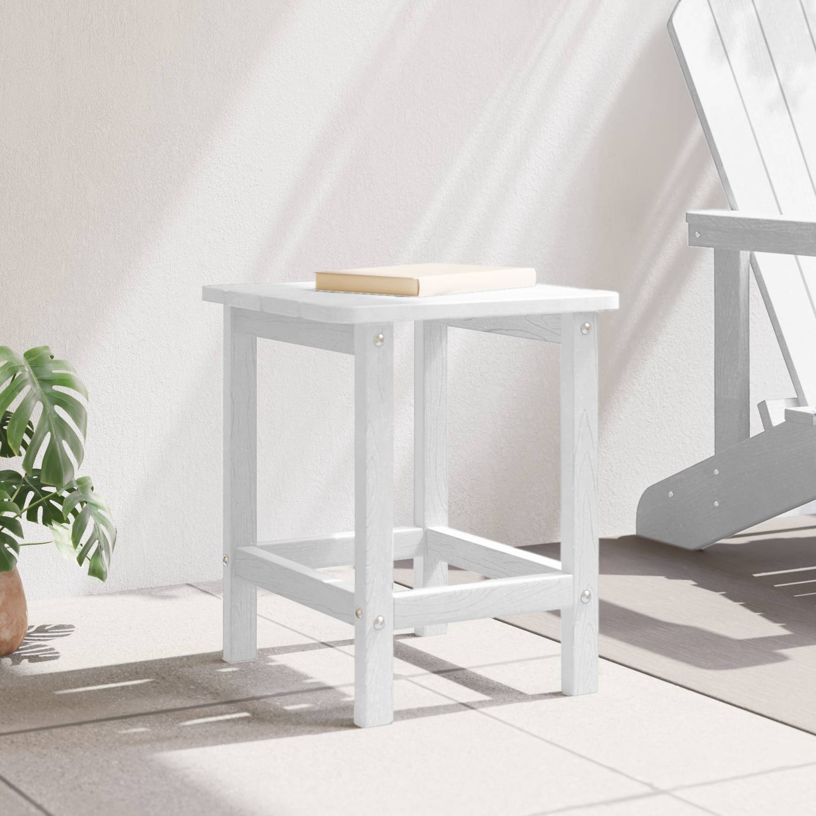 vidaXL Adirondack Beistelltisch Weiß 38x38x45 cm HDPE