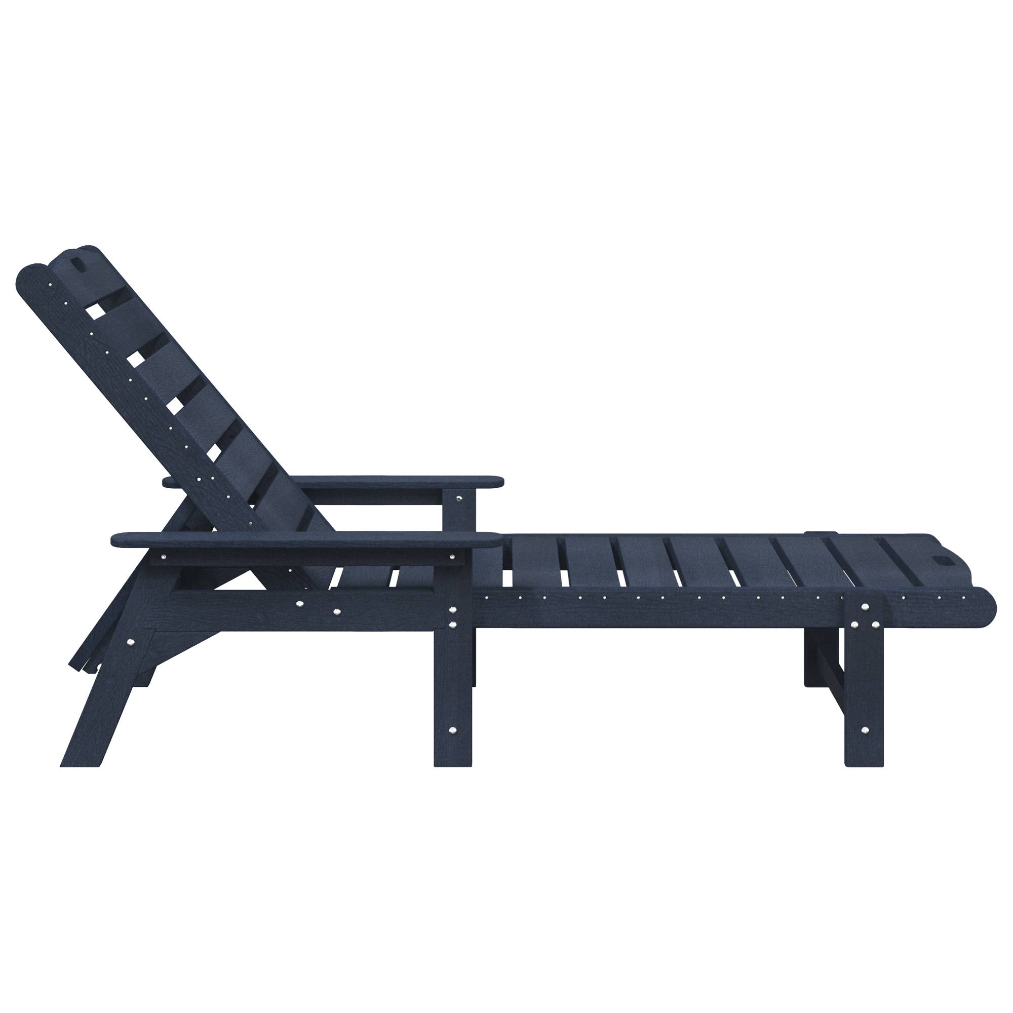 vidaXL Sonnenliege Marineblau 53x162x98.5 cm HDPE