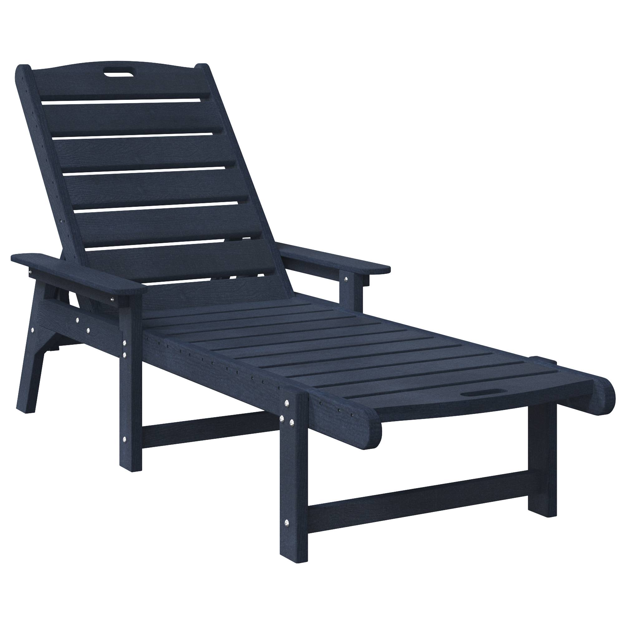 vidaXL Sonnenliege Marineblau 53x162x98.5 cm HDPE