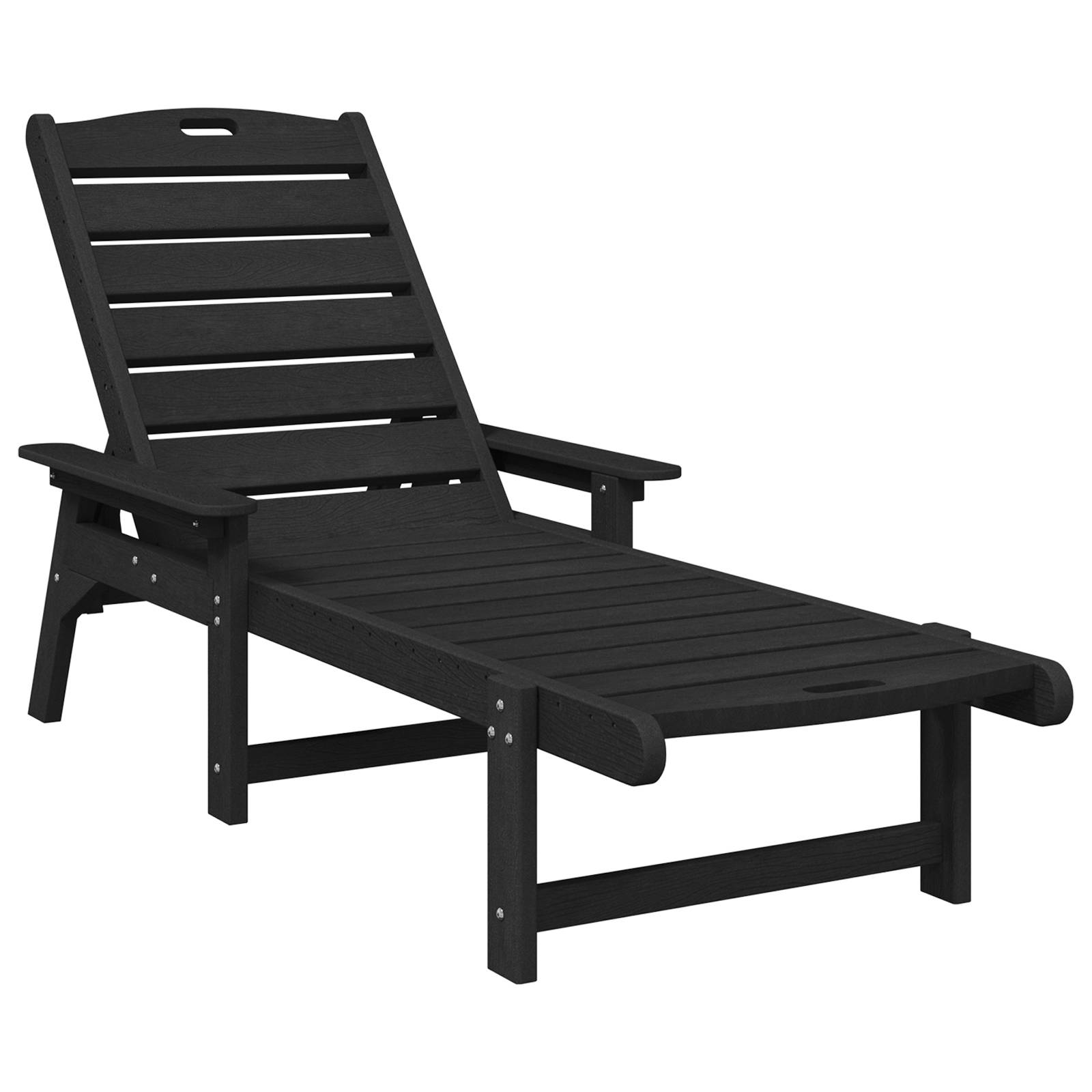 vidaXL Sonnenliege Schwarz 53x162x98.5 cm HDPE