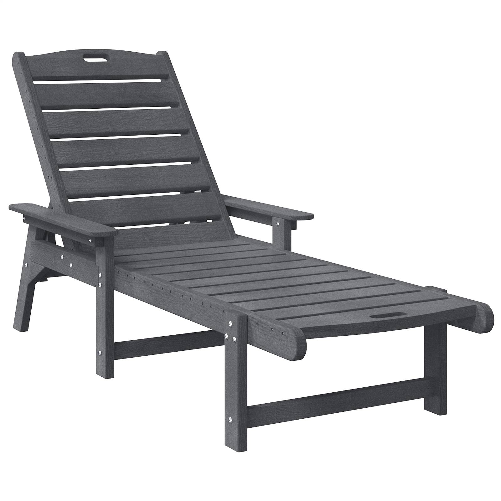 vidaXL Sonnenliegen 2 Stk Hellgrau 162x53x98.5 cm HDPE
