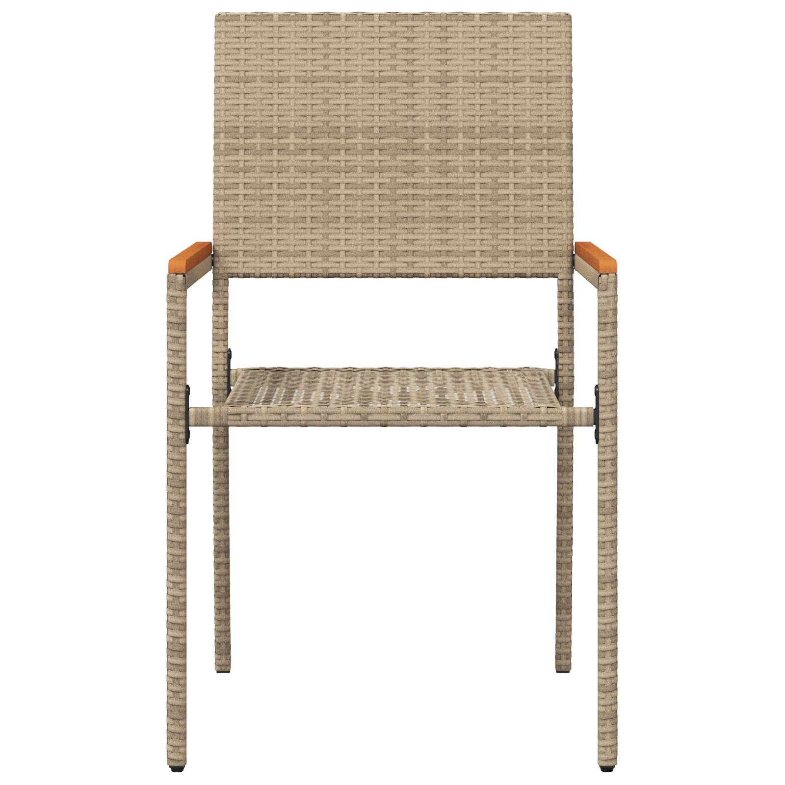 vidaXL Stapelbare Gartenstühle - 2er Set in beige Poly-Rattan