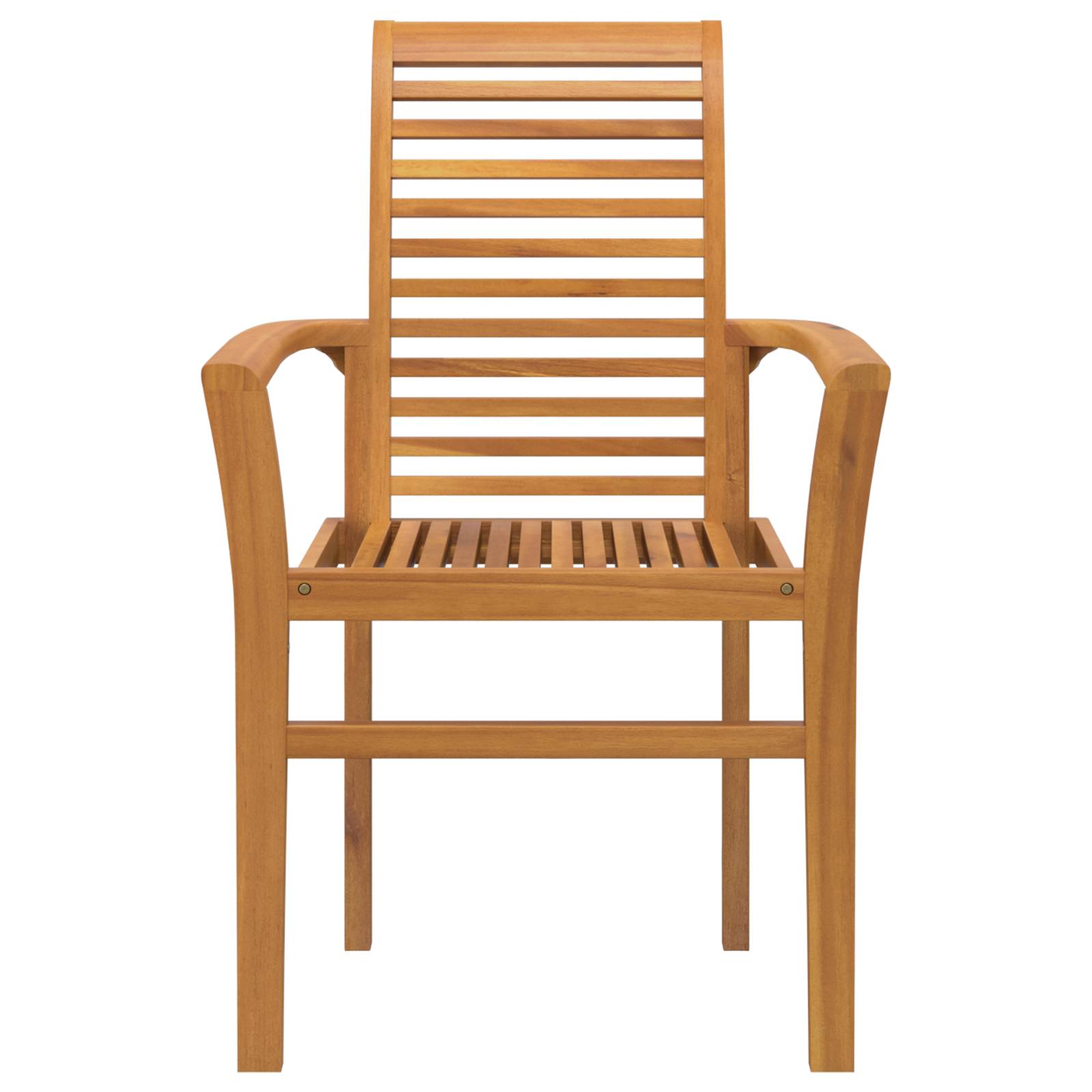 vidaXL Stapelbarer Gartensessel 4 Stück Massivholz Teak