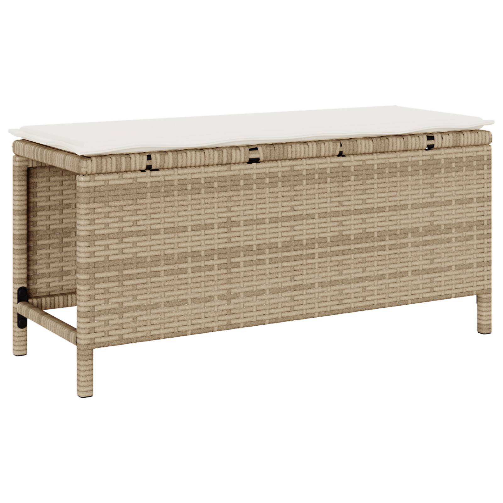 vidaXL 3-tlg. Garten-Essgruppe mit Kissen Beige Poly Rattan Akazie