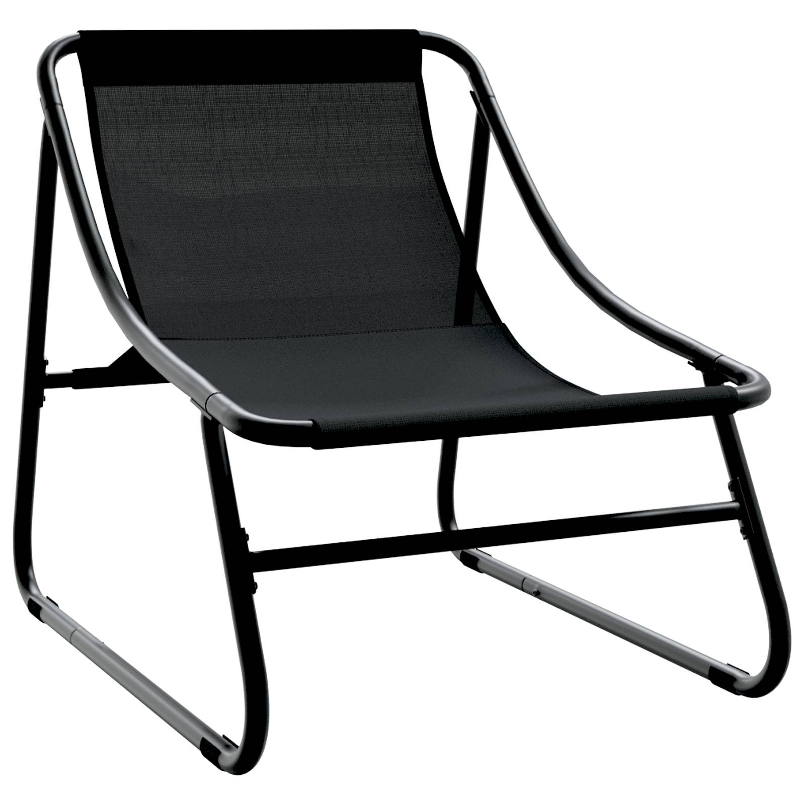 vidaXL Garten-Relaxstühle 2 Stück mit Kissen Schwarz 60x80x71 cm Stahl