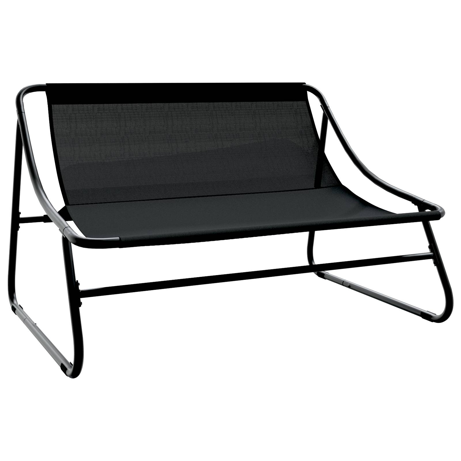 vidaXL Gartenbank mit Kissen Schwarz 110x80x71 cm Stahl
