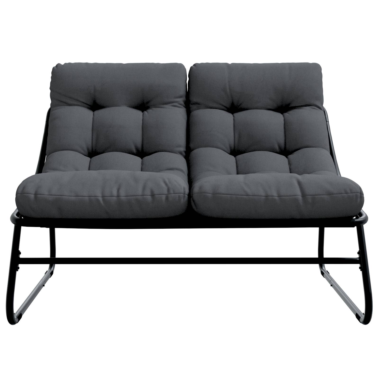 vidaXL Gartenbank mit Kissen Schwarz 110x80x71 cm Stahl