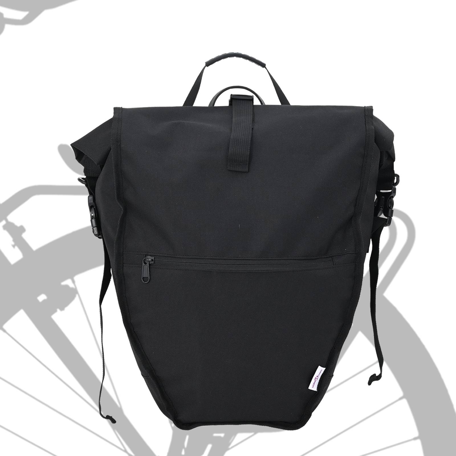 vidaXL Fahrradtasche für Pannier Rack 25 L Schwarz 32.5x17x57 cm