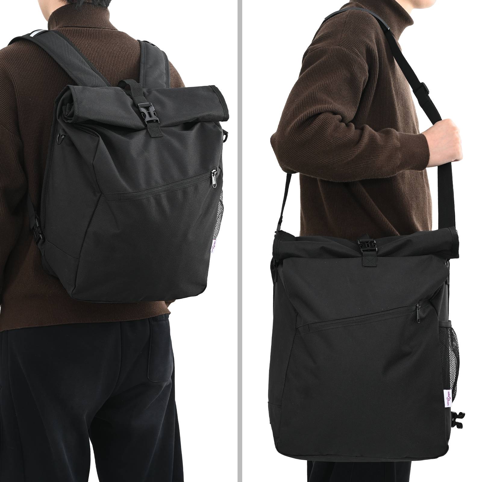 vidaXL Fahrradtasche für Gepäckträger 25 L Schwarz 33x16x48 cm