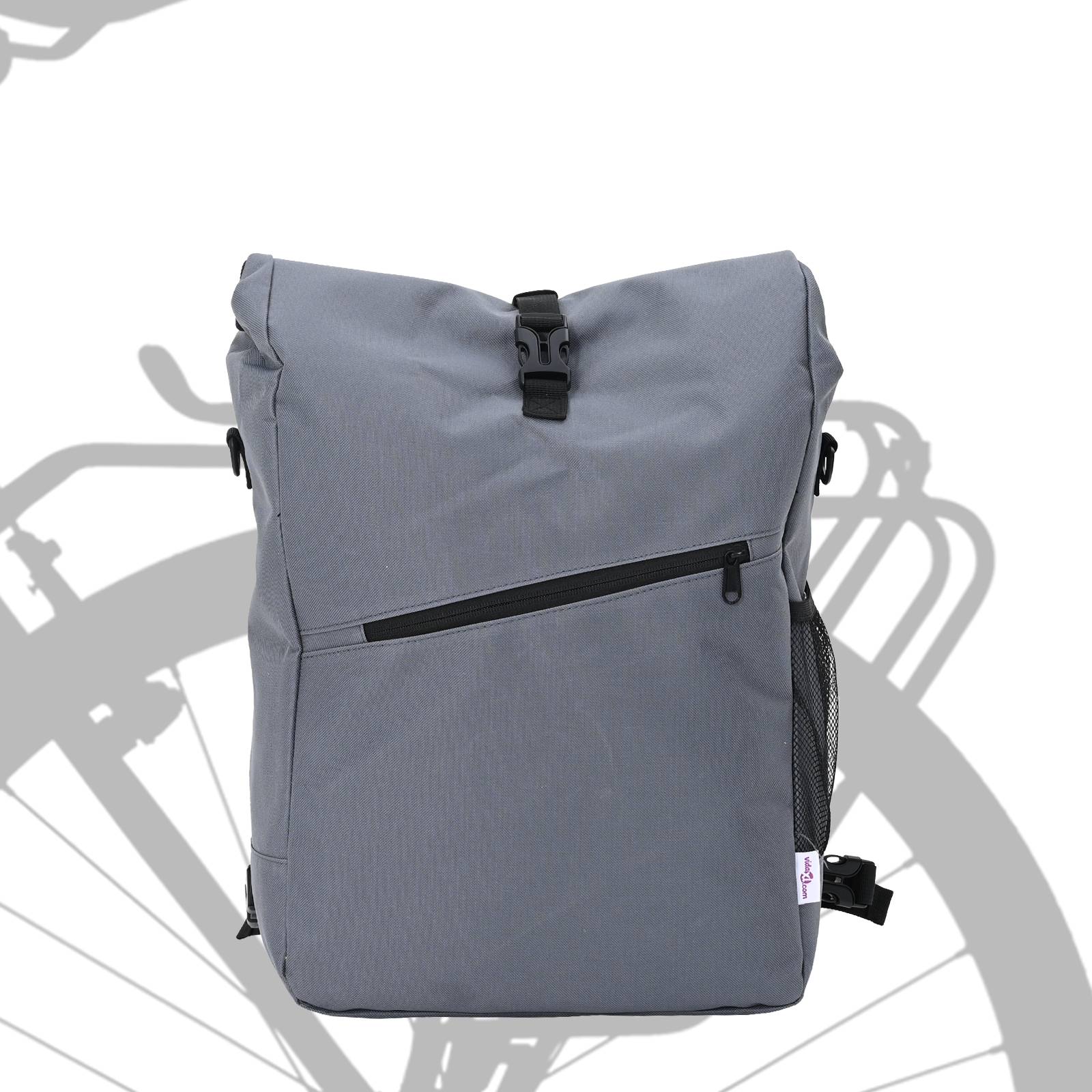 vidaXL Fahrradtasche für Gepäckträger 25 L Grau 33x16x48 cm