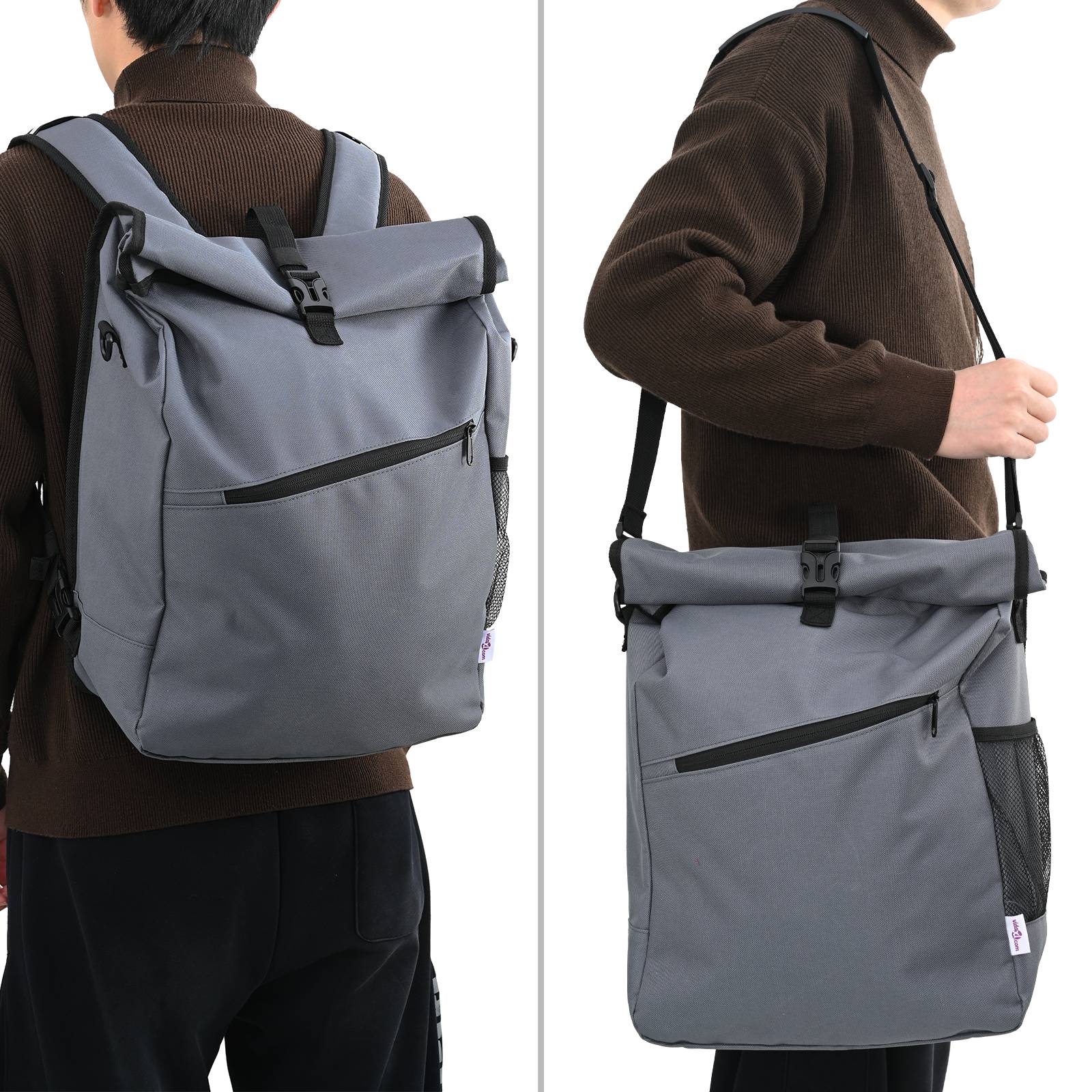 vidaXL Fahrradtasche für Gepäckträger 25 L Grau 33x16x48 cm