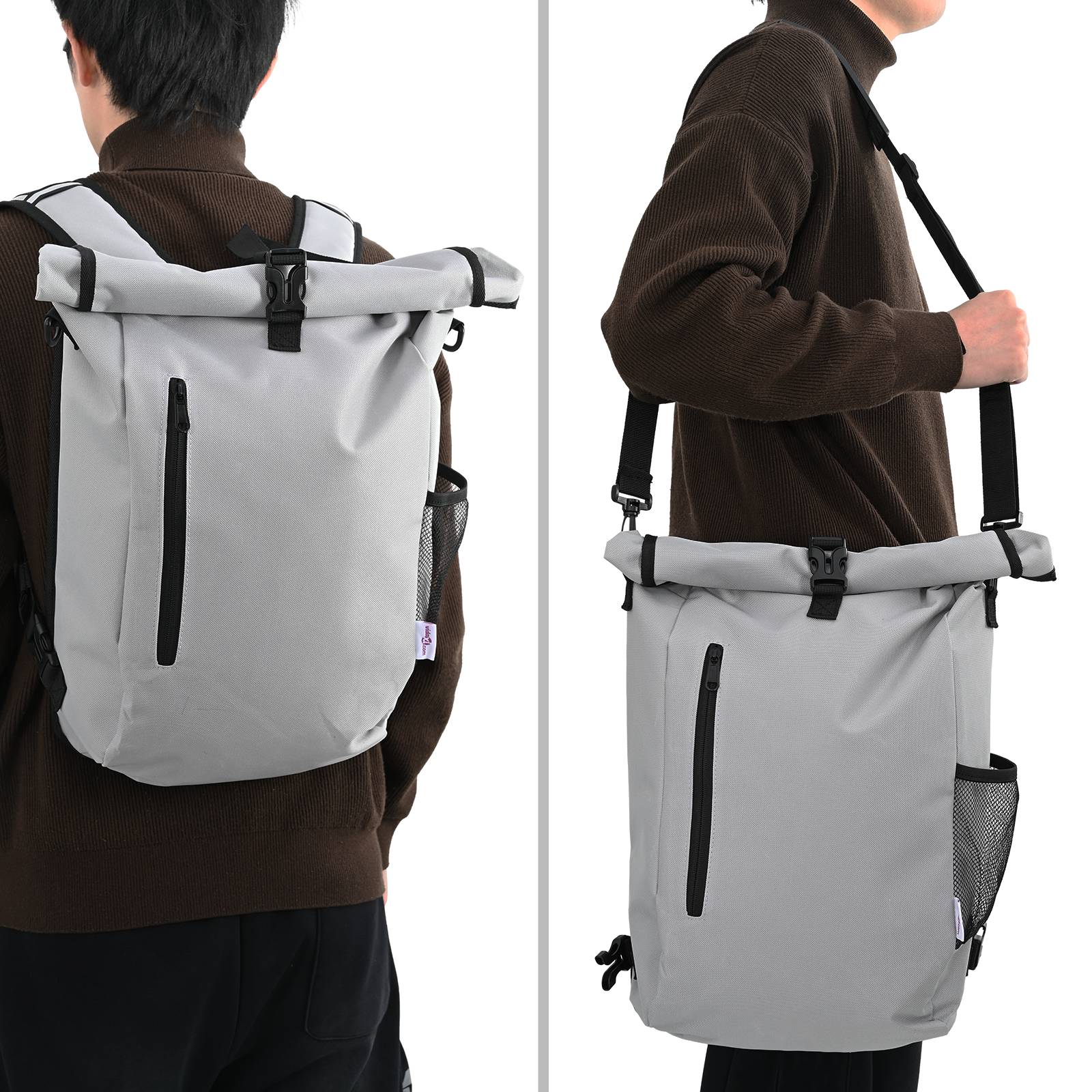 vidaXL Fahrradtasche für Gepäckträger 20 L Grau 31x13x58 cm