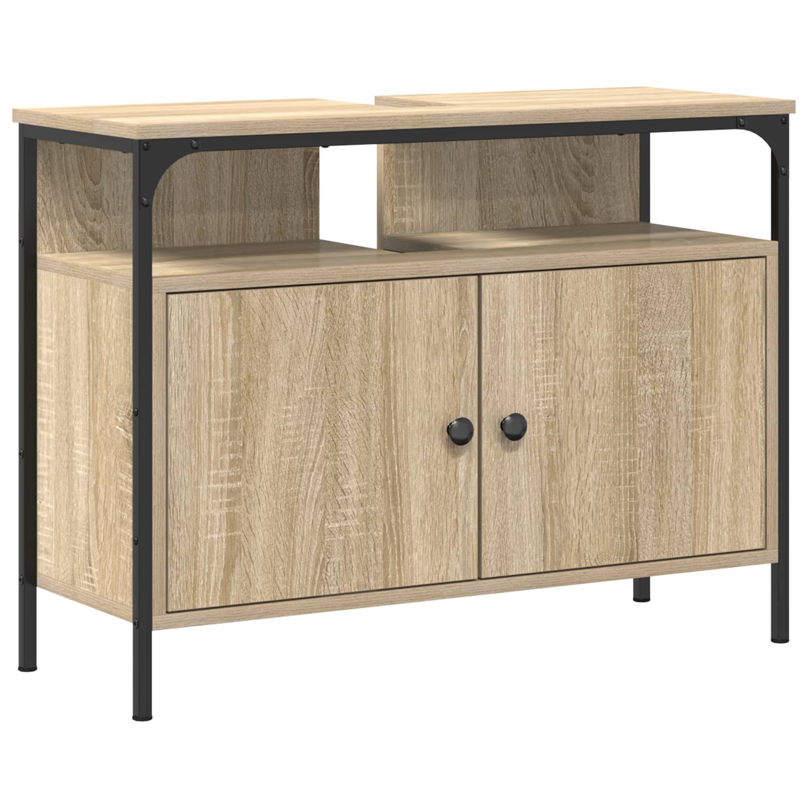 vidaXL Waschbeckenunterschrank Sonoma Eiche 80x30x60 cm Holzwerkstoff